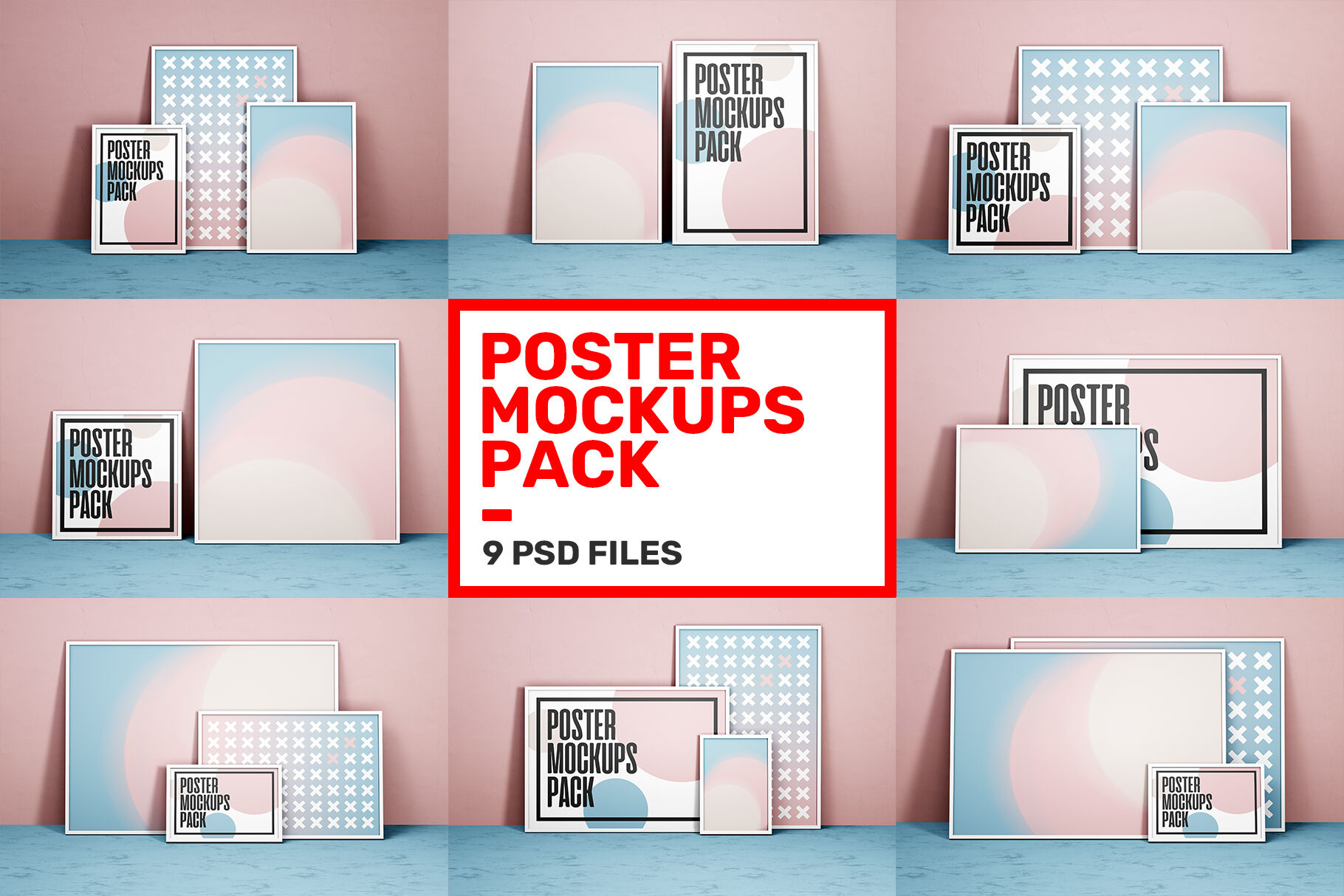 Premium PSD  Color palette cards scene mockup