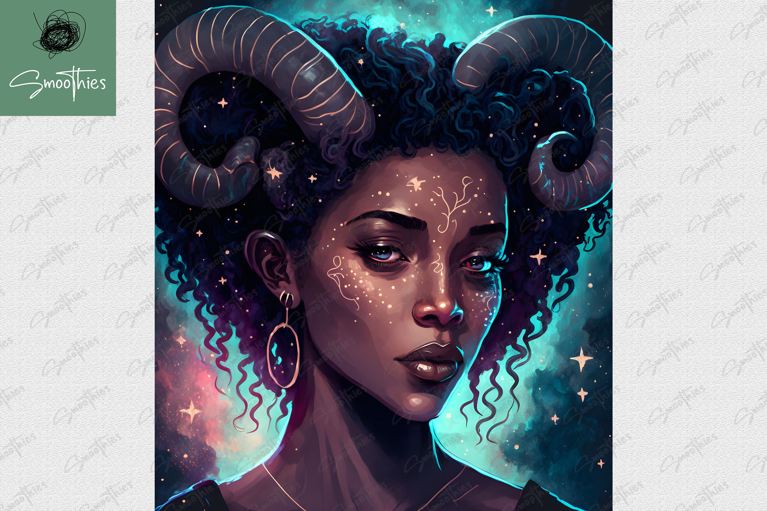 Aries Black Girl By Zemira | TheHungryJPEG