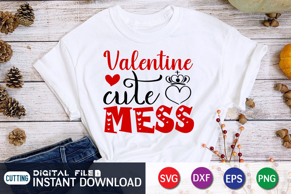 Valentine Cute Mess SVG By FunnySVGCrafts | TheHungryJPEG