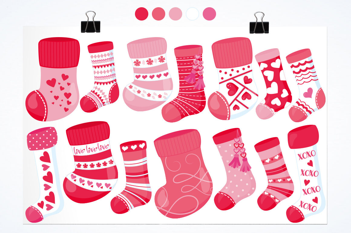 Valentine Stockings By Prettygrafik Design | TheHungryJPEG
