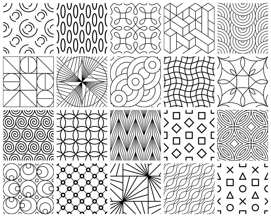 Set of Geometric seamless patterns By Volyk | TheHungryJPEG