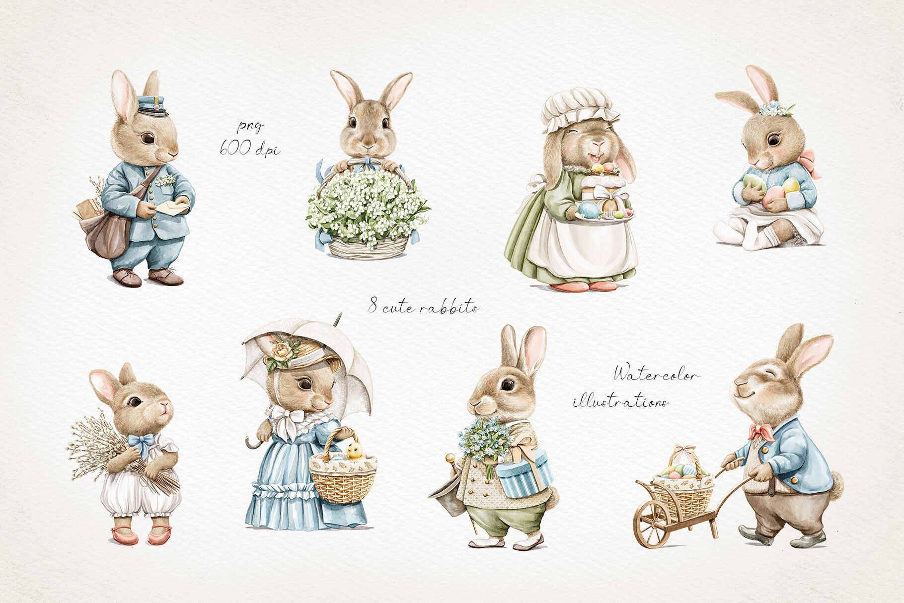 The Easter rabbit family By Mimomy | TheHungryJPEG