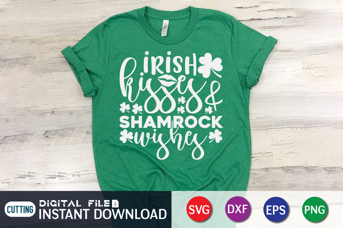 Irish Kisses Shamrock Wishes SVG By FunnySVGCrafts | TheHungryJPEG
