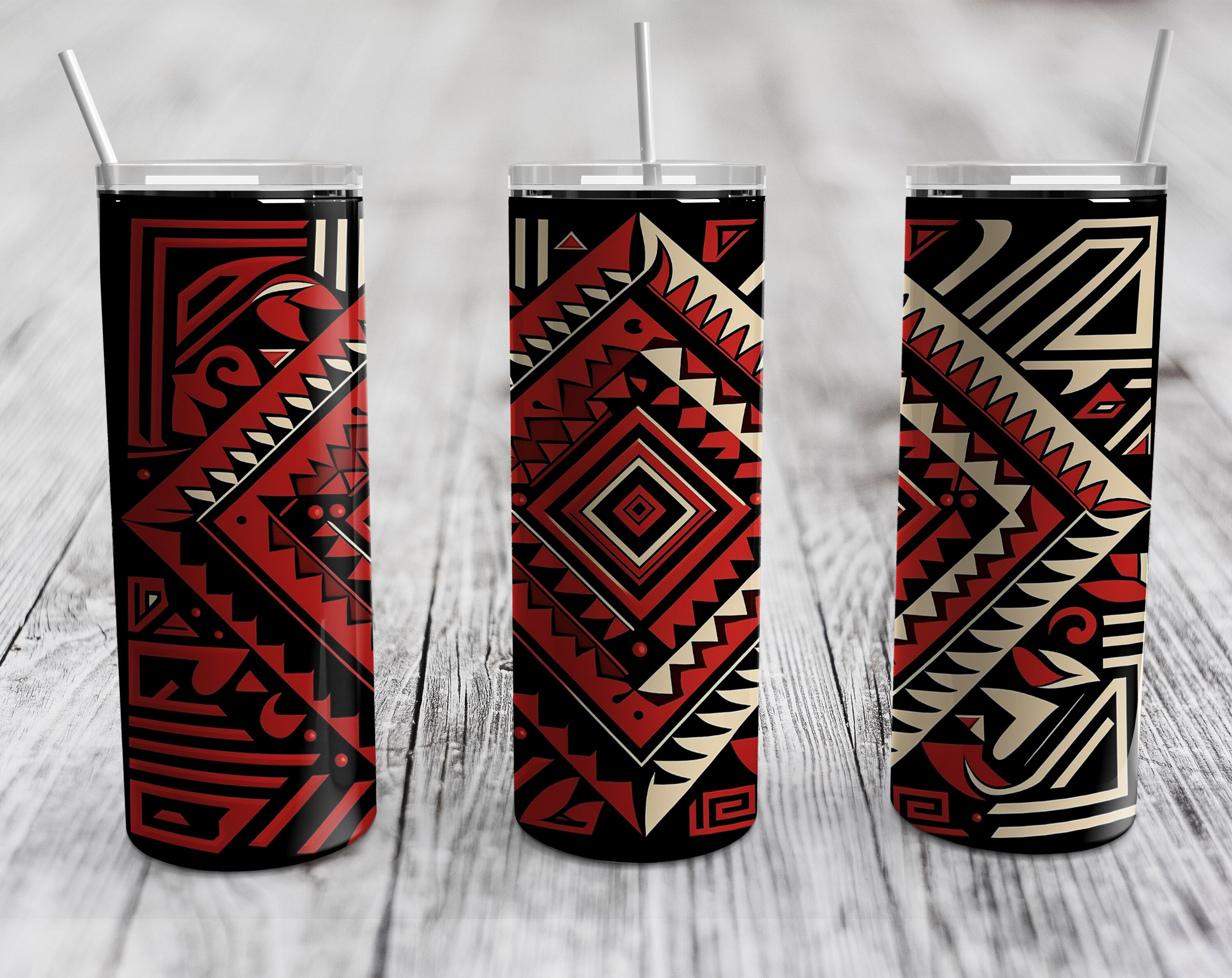 Aztec Pattern Tumbler Wraps Bundle, 20 Oz Skinny Tumbler Aztec PNG By ...