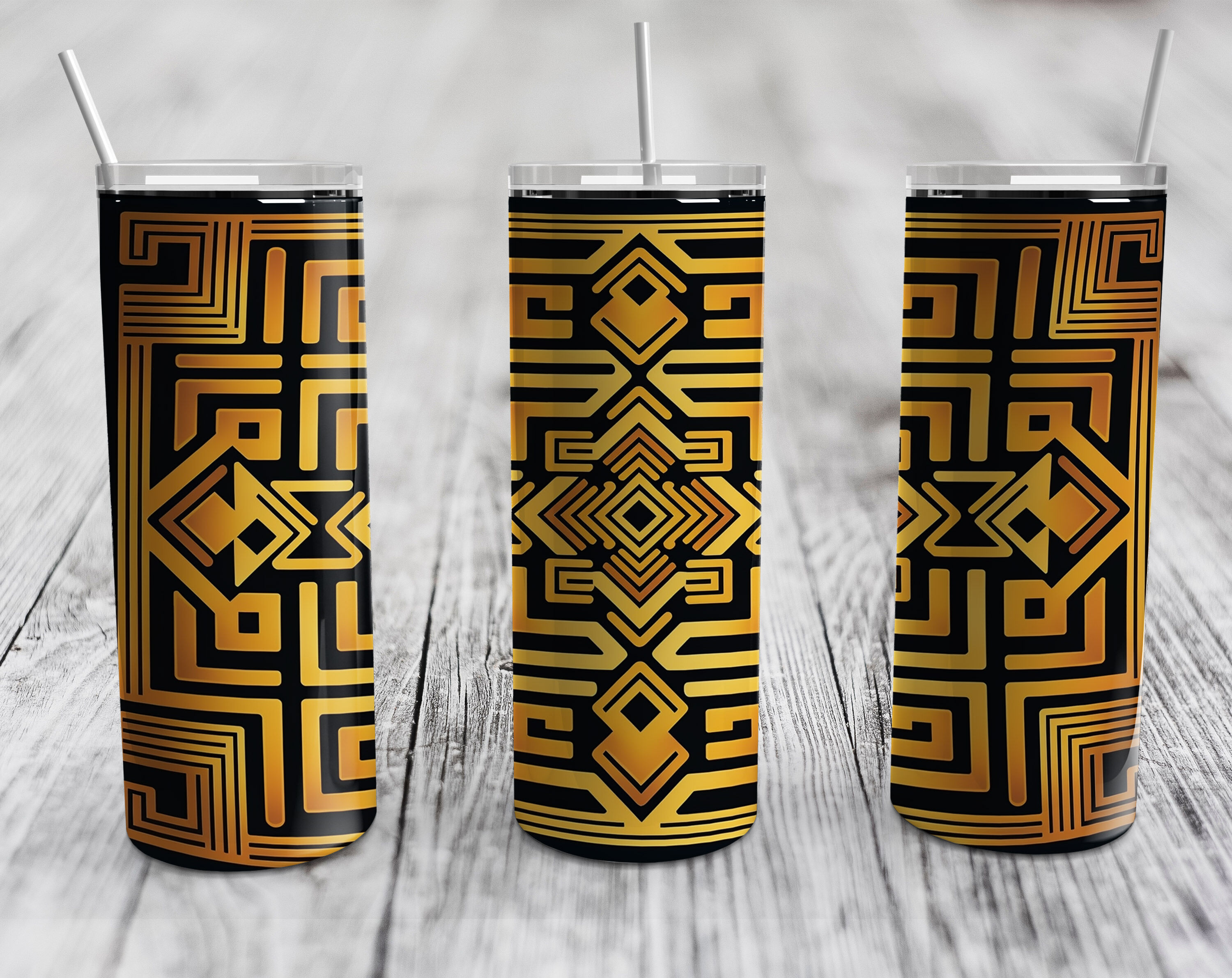 Aztec Pattern Tumbler Wraps Bundle, 20 Oz Skinny Tumbler Aztec PNG By ...