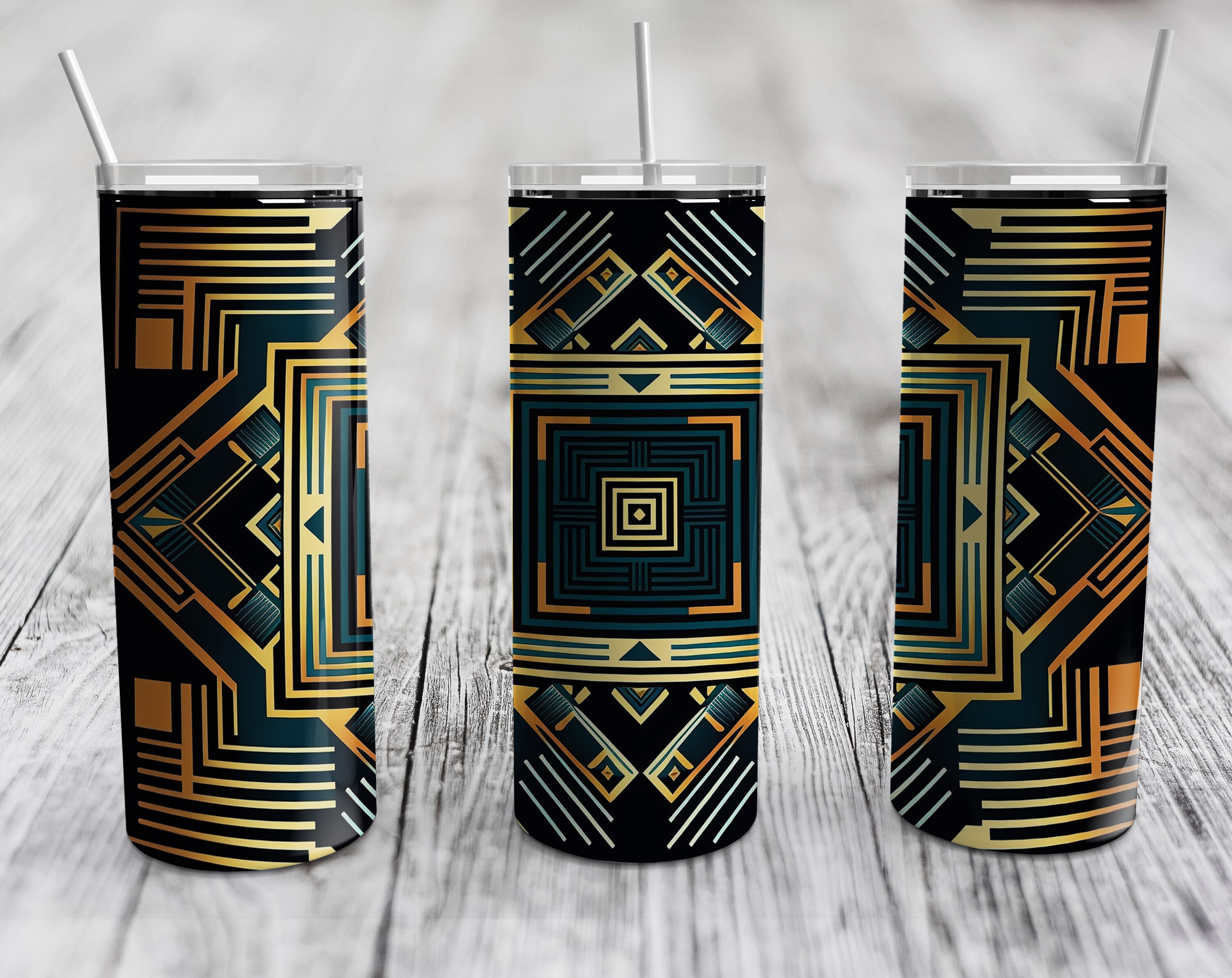 Aztec Pattern Tumbler Wraps Bundle, 20 Oz Skinny Tumbler Aztec PNG By ...