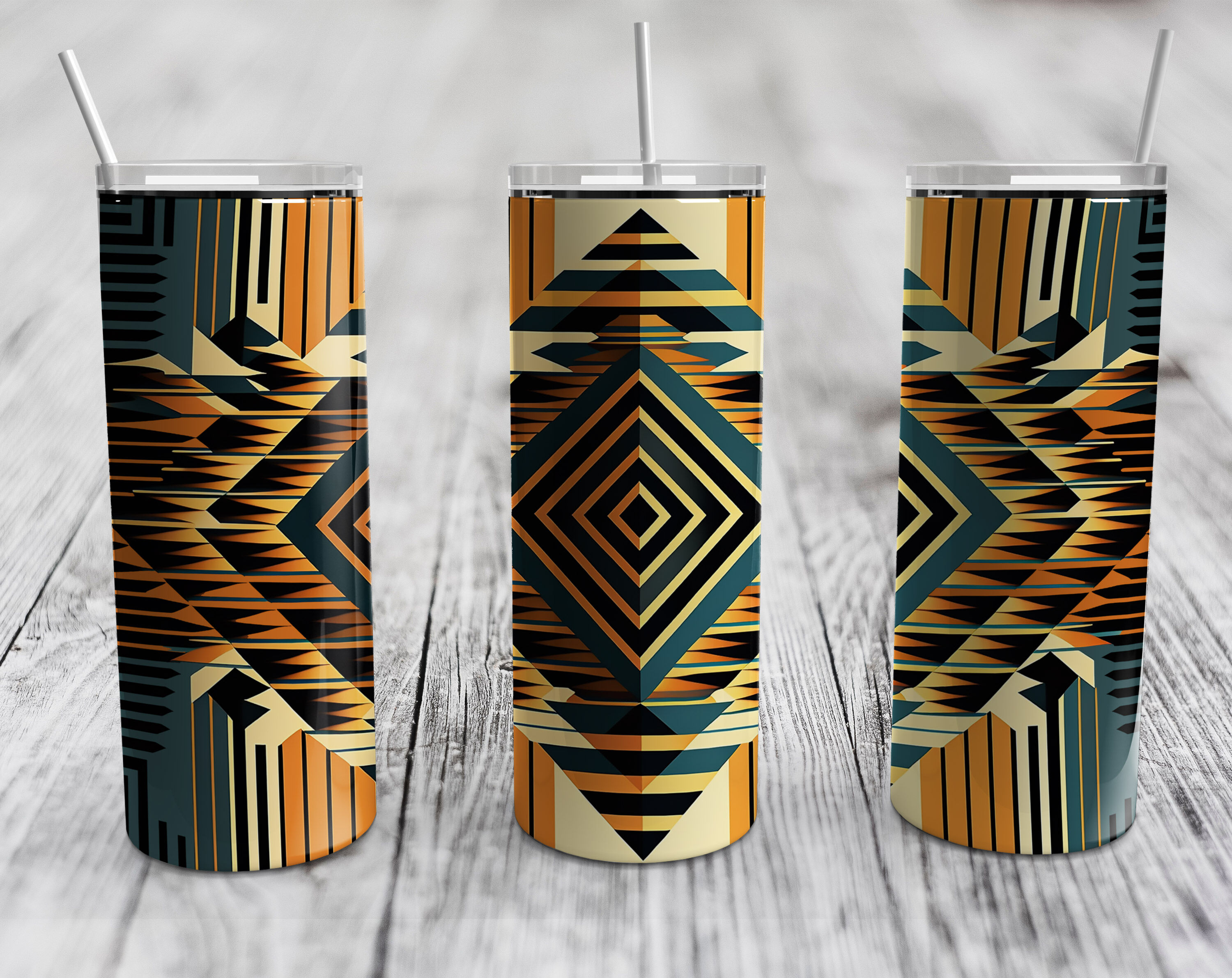 Aztec Pattern Tumbler Wraps Bundle, 20 Oz Skinny Tumbler Aztec PNG By ...