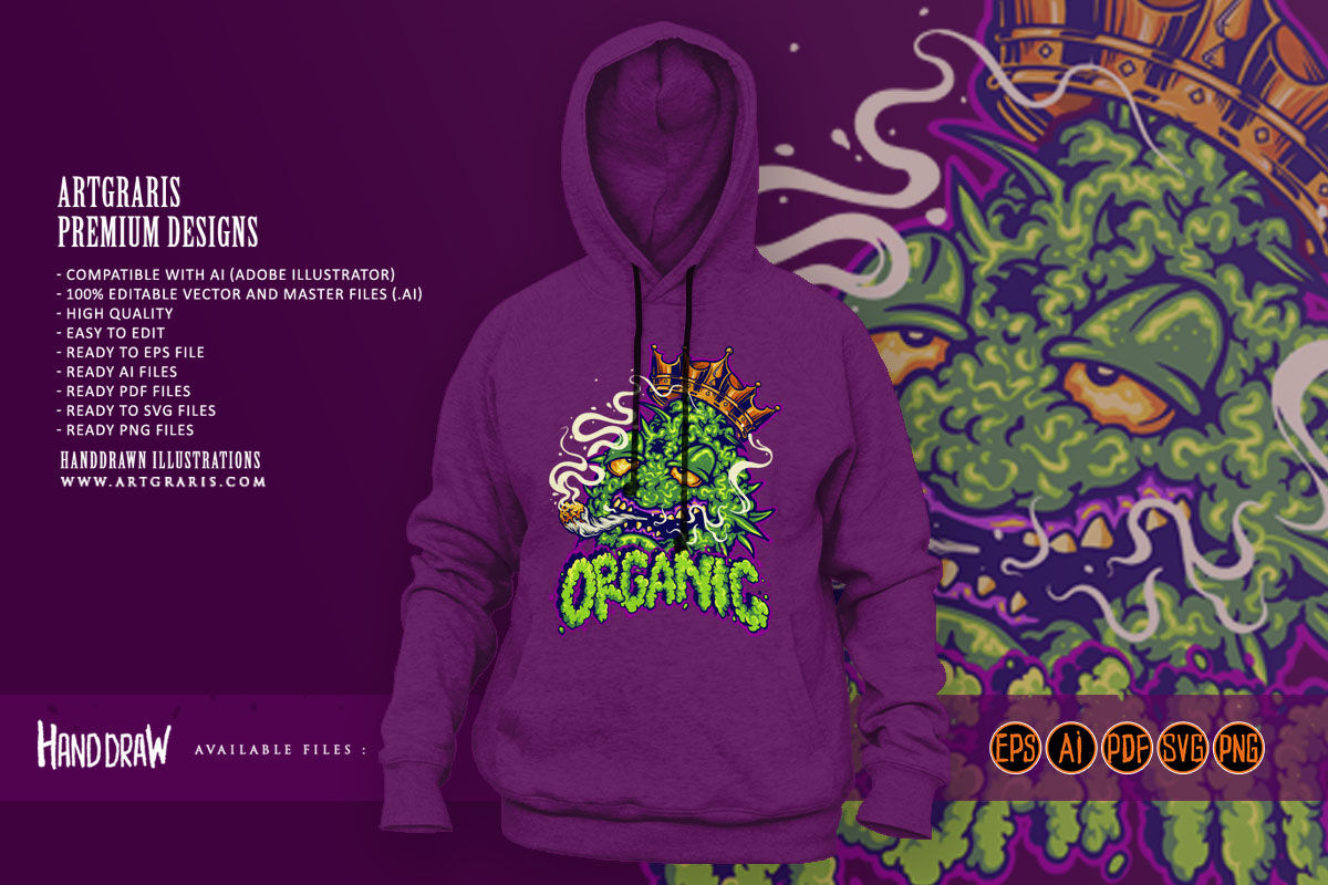 Organic lettering word cannabis leaf plant logo cartoon illustrations ...