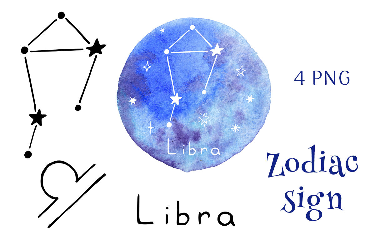 Zodiac sign Libra. PNG clipart By TanyaPrintDesign TheHungryJPEG