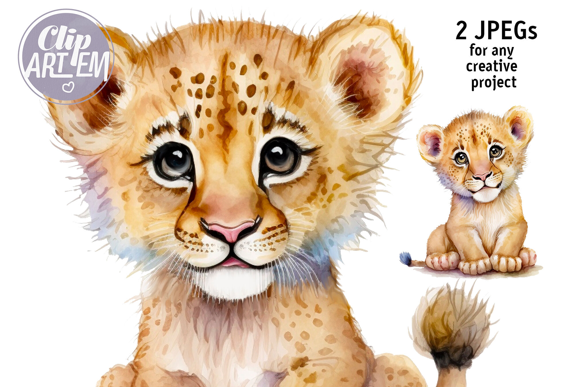 baby lion clip art
