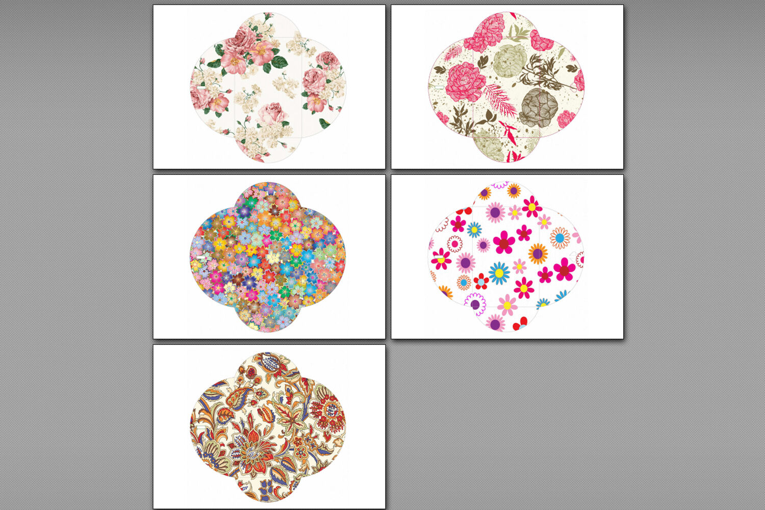 5 Floral Gift Envelopes - PDF Printable Patterns By KseniyaOmega ...