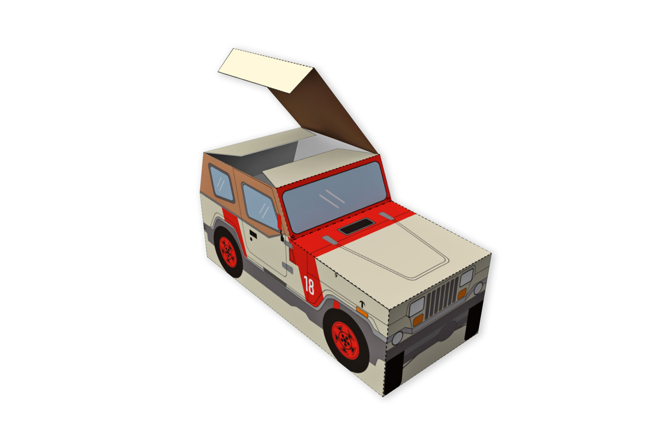 Diy Jurassic Jeep Favour 3d Papercraft By Paper Amaze Thehungryjpeg
