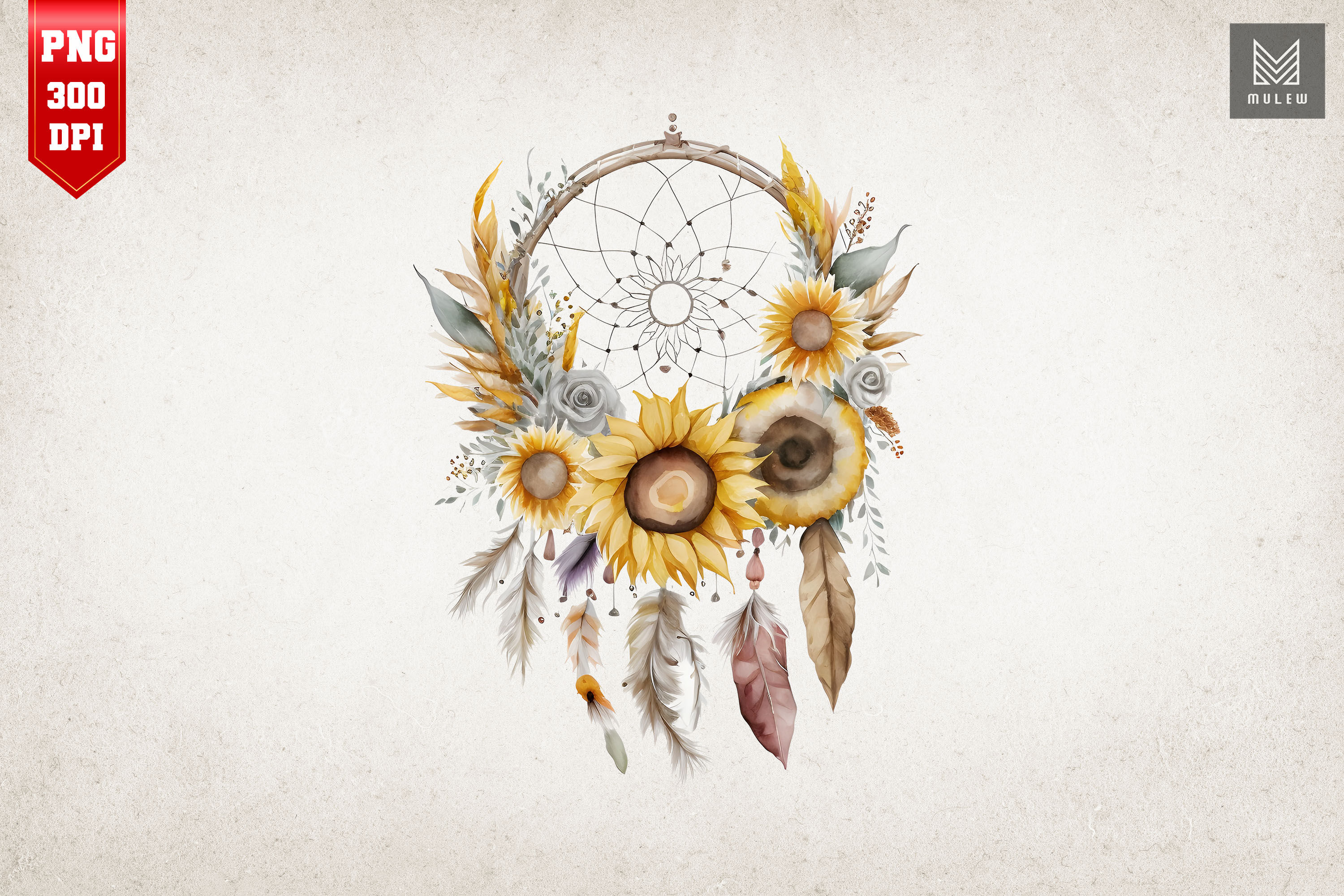 Sunflower Dreamcatcher Watercolor 14 By Mulew Art TheHungryJPEG