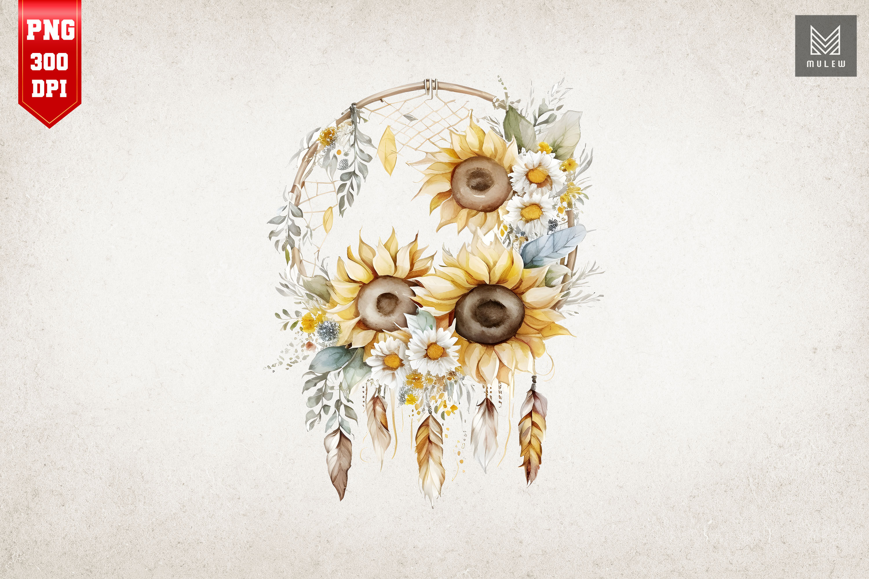 Sunflower Dreamcatcher Watercolor 18 By Mulew Art TheHungryJPEG