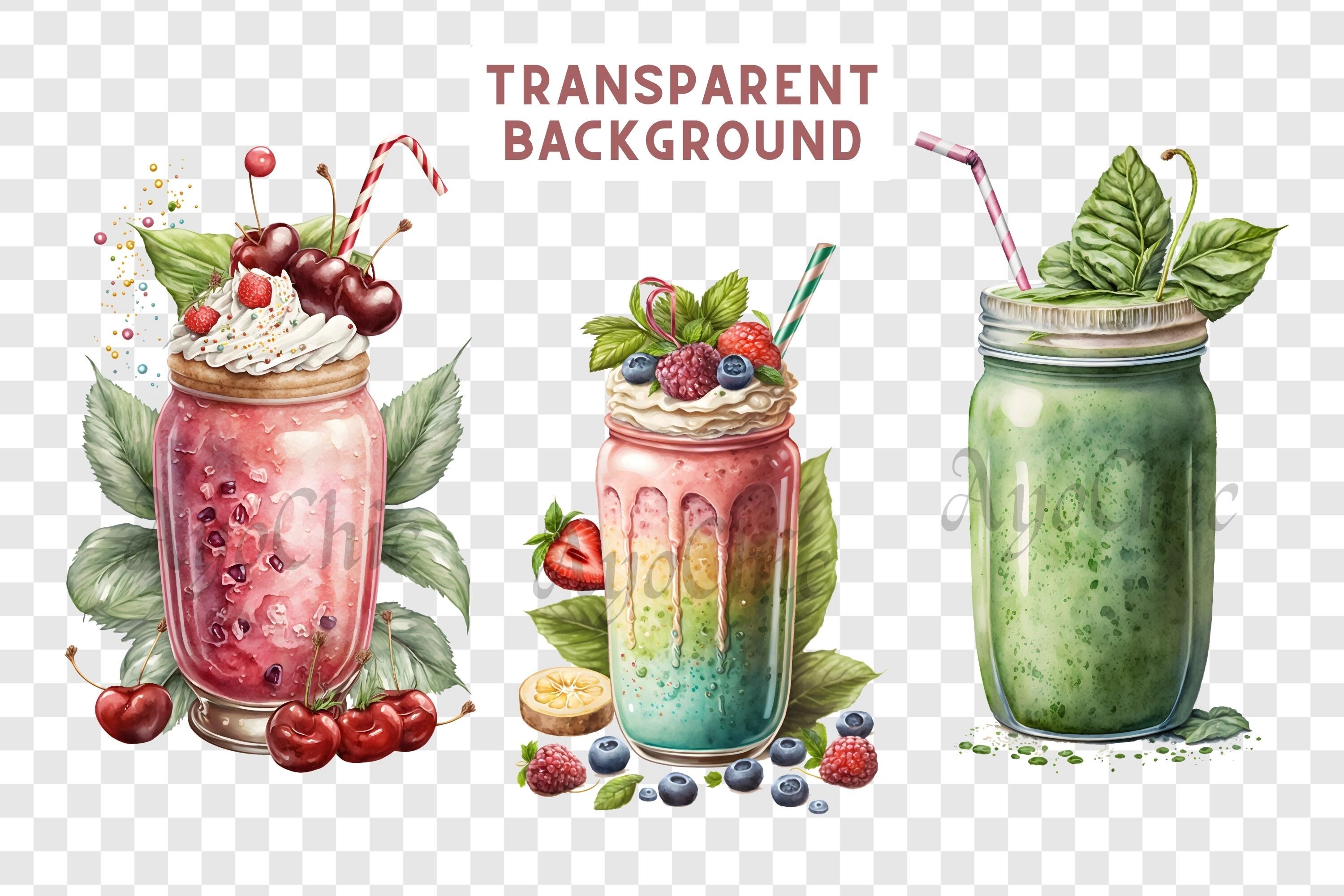 Watercolor Smoothie Clipart Sublimation By AyoChic | TheHungryJPEG