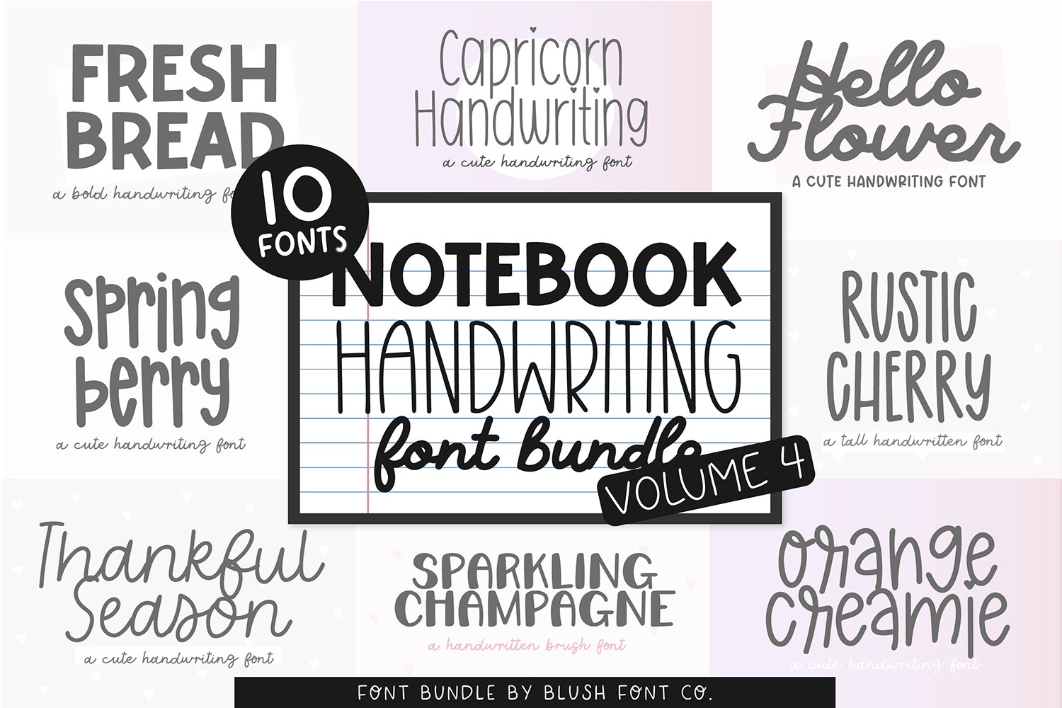 NOTEBOOK HANDWRITING Font Bundle VOL. 4 By Blush Font Co. | TheHungryJPEG