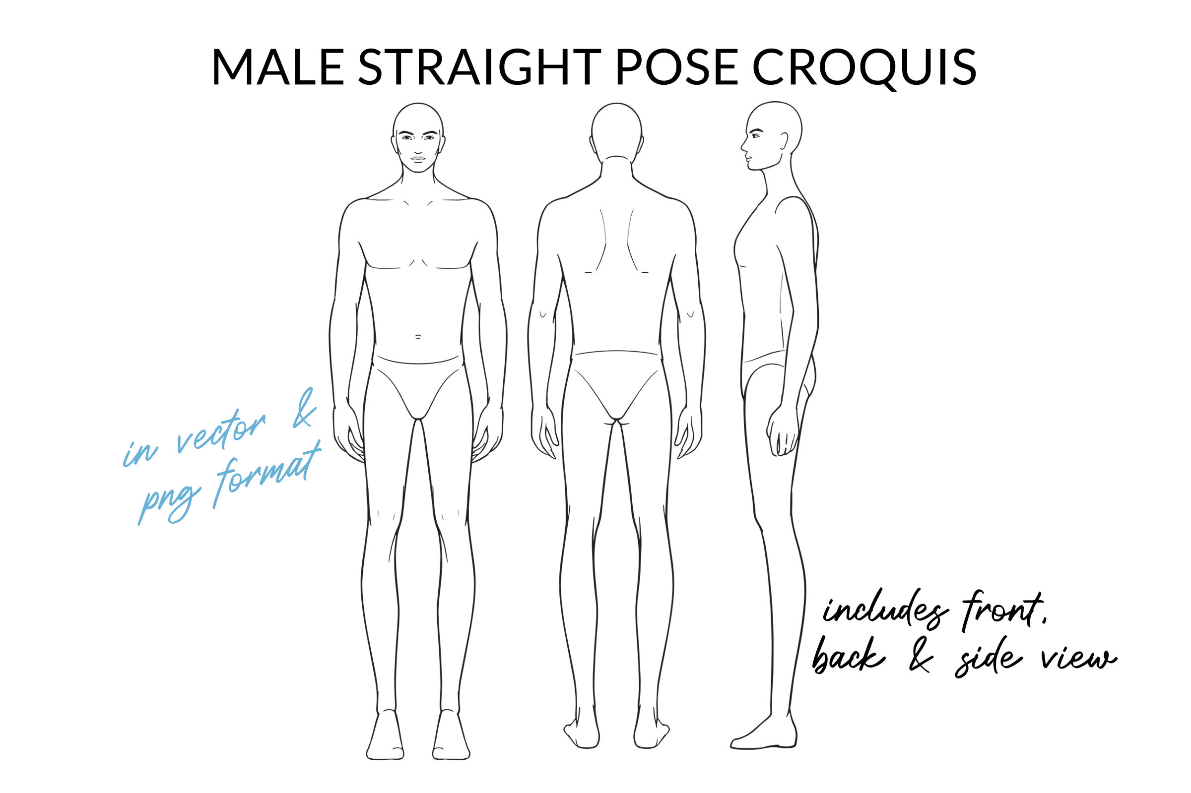 Male Straight Pose Croquis By Art By Lin Thehungryjpeg 9714