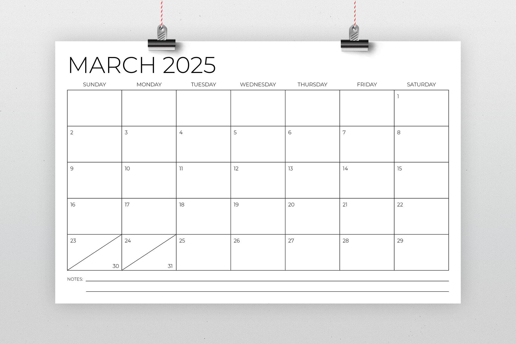 2025 Printable Calendar 11×17