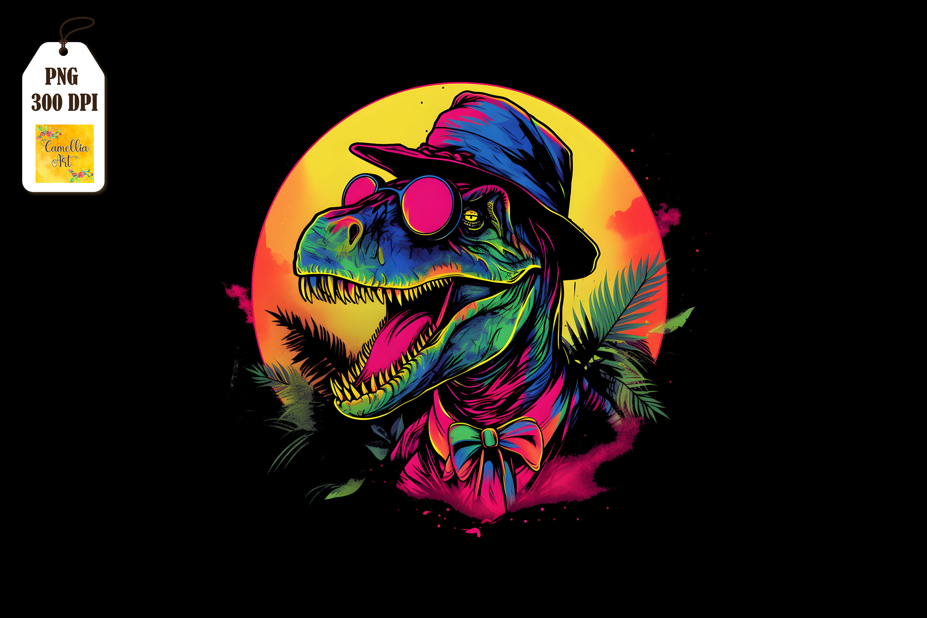 Synthwave Retro Dinosaur T-rex 10 By Mulew Art | TheHungryJPEG