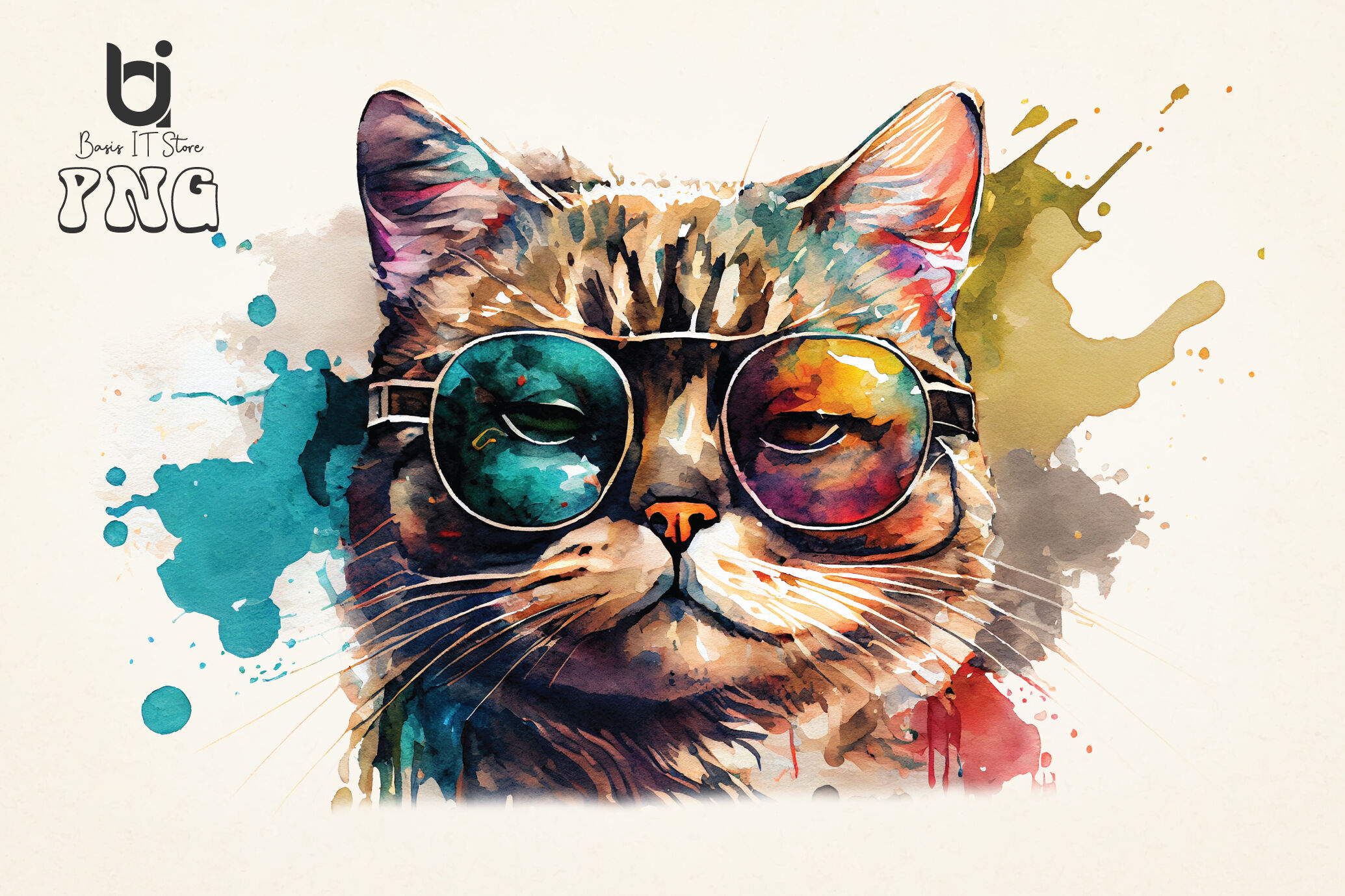 Cats Watercolor Sublimation, T-Shirt Design