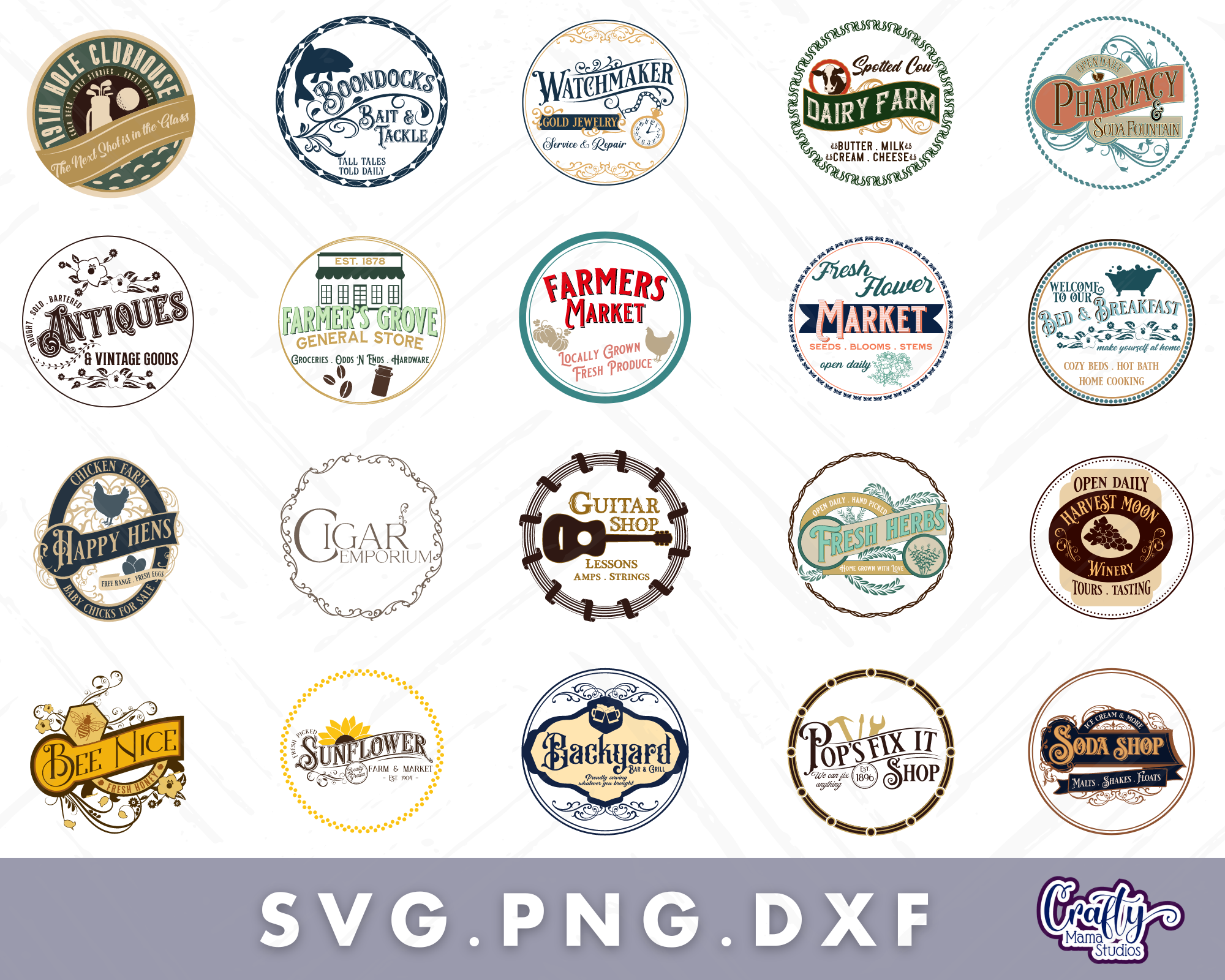 MEGA Round Door Sign Svg Bundle | Round Farmhouse Signs By Crafty Mama ...