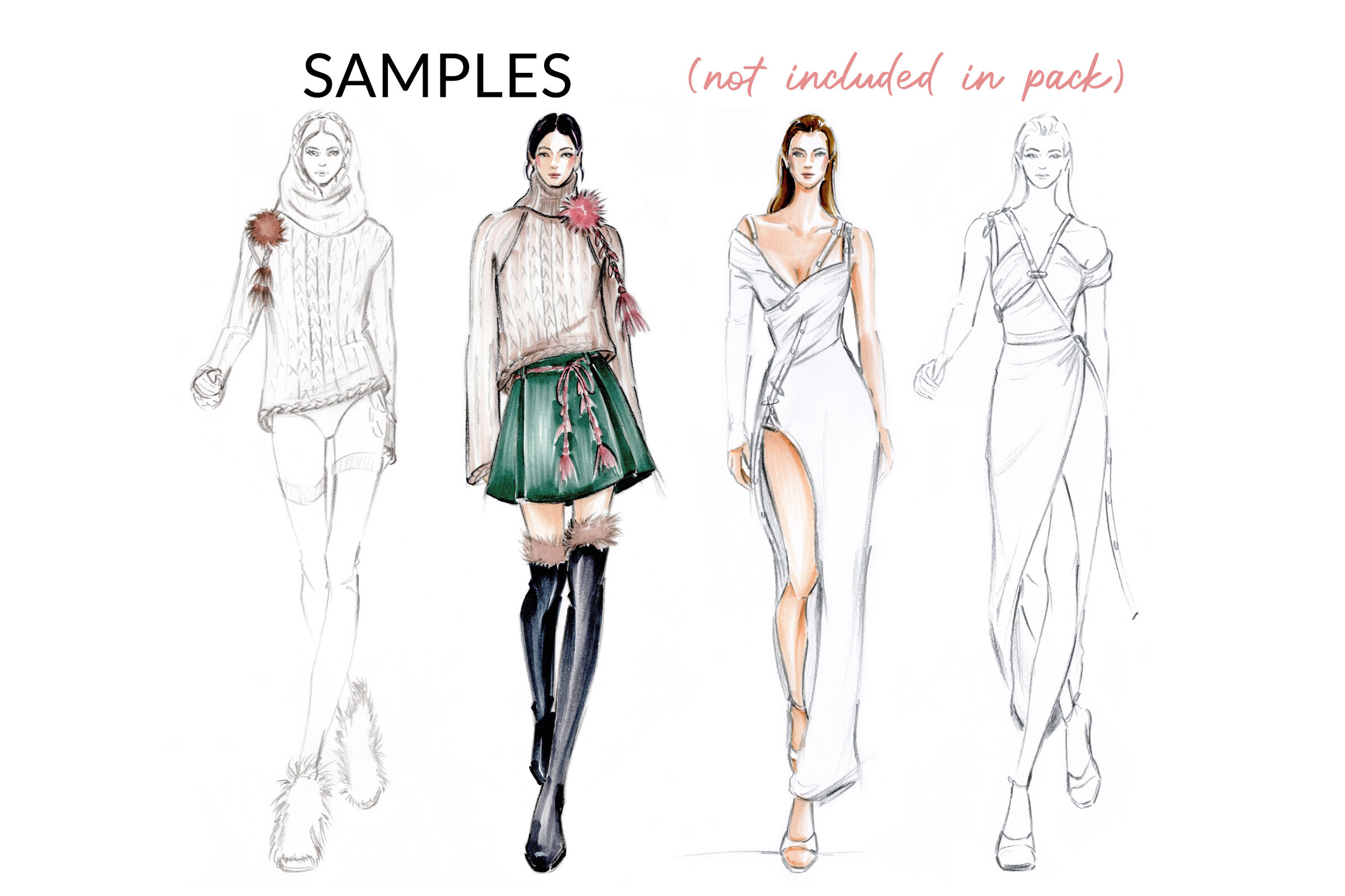 The Four Fashion Views in Fashion Drawing - dummies