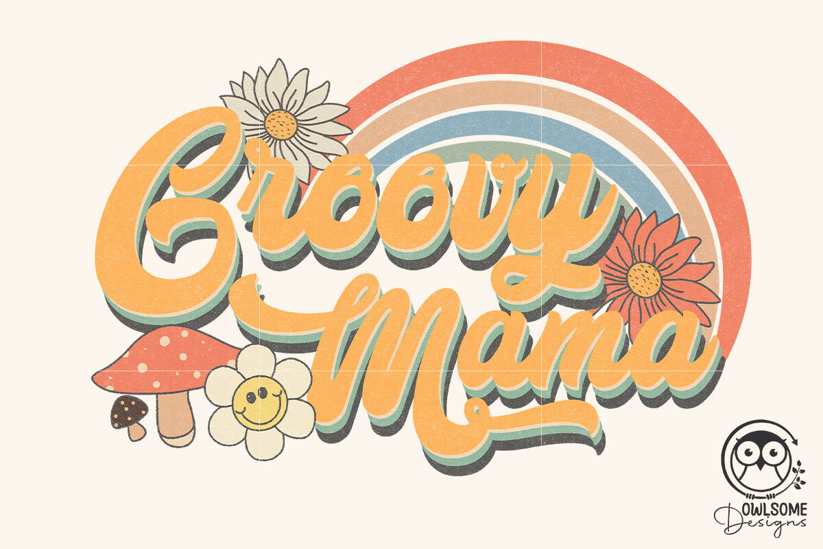 Retro Groovy Mama Png Sublimation By Owlsome.designs | TheHungryJPEG