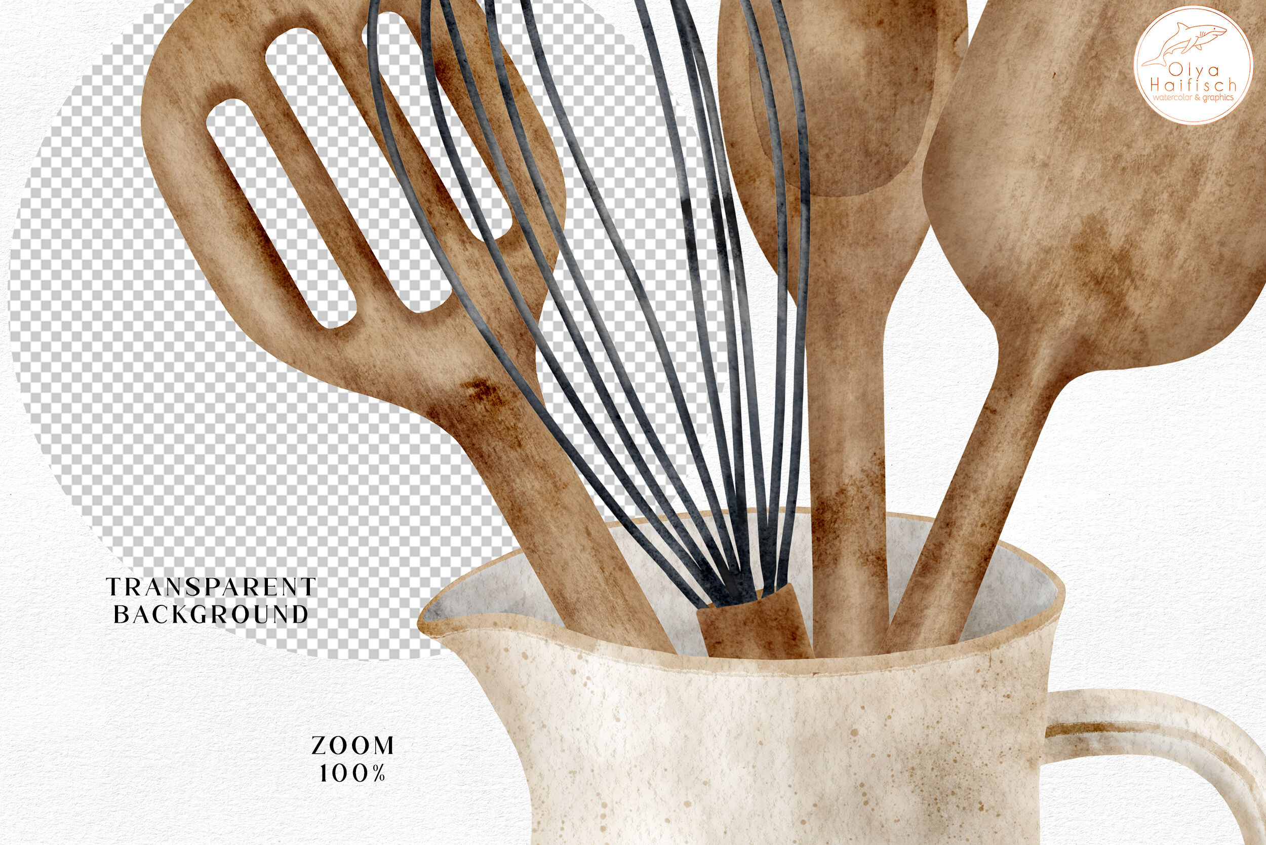 Watercolor Kitchen Utensils Clipart. Baking Tools PNG Sublimation By Olya  Haifisch