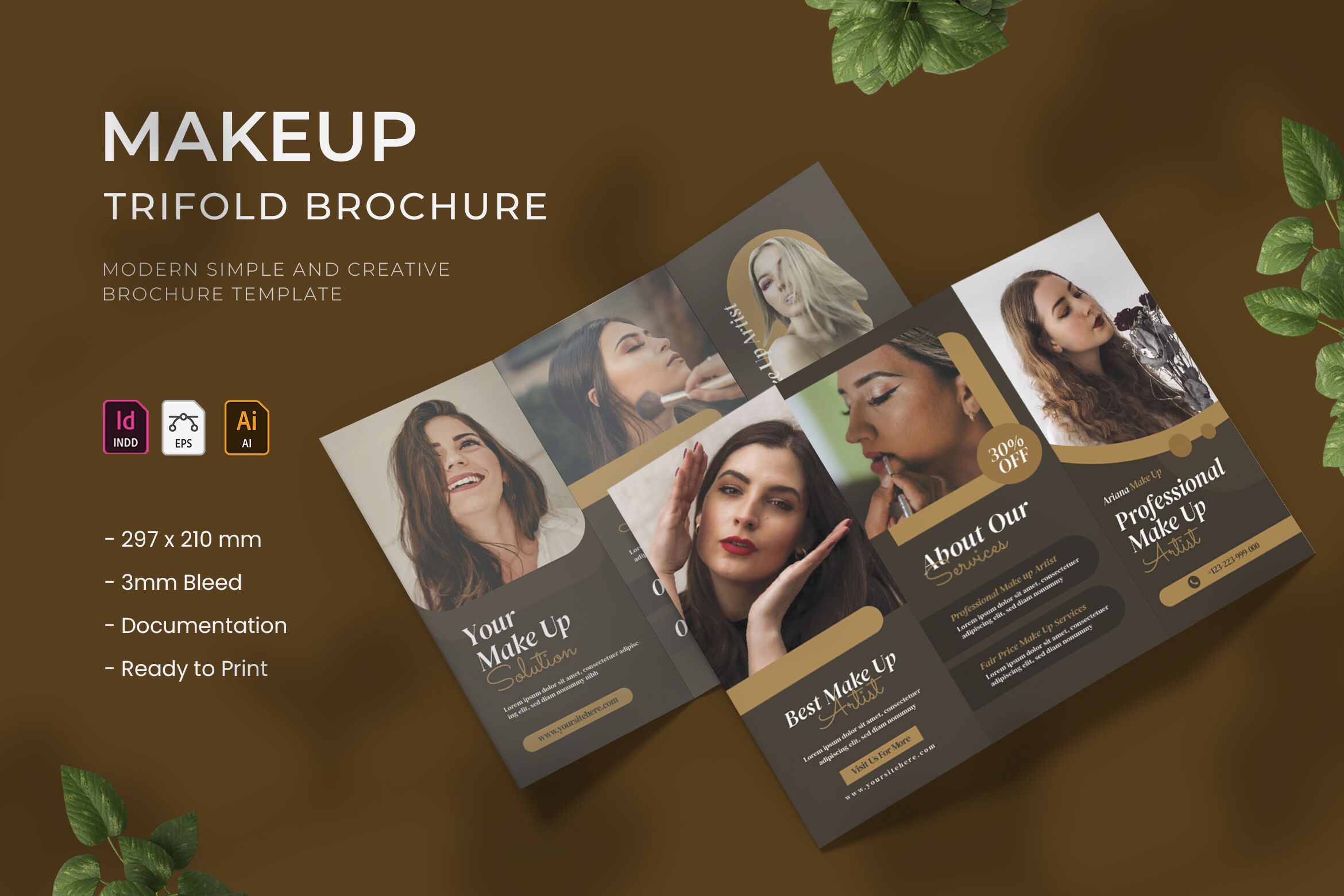 Makeup Trifold Brochure By Vunira