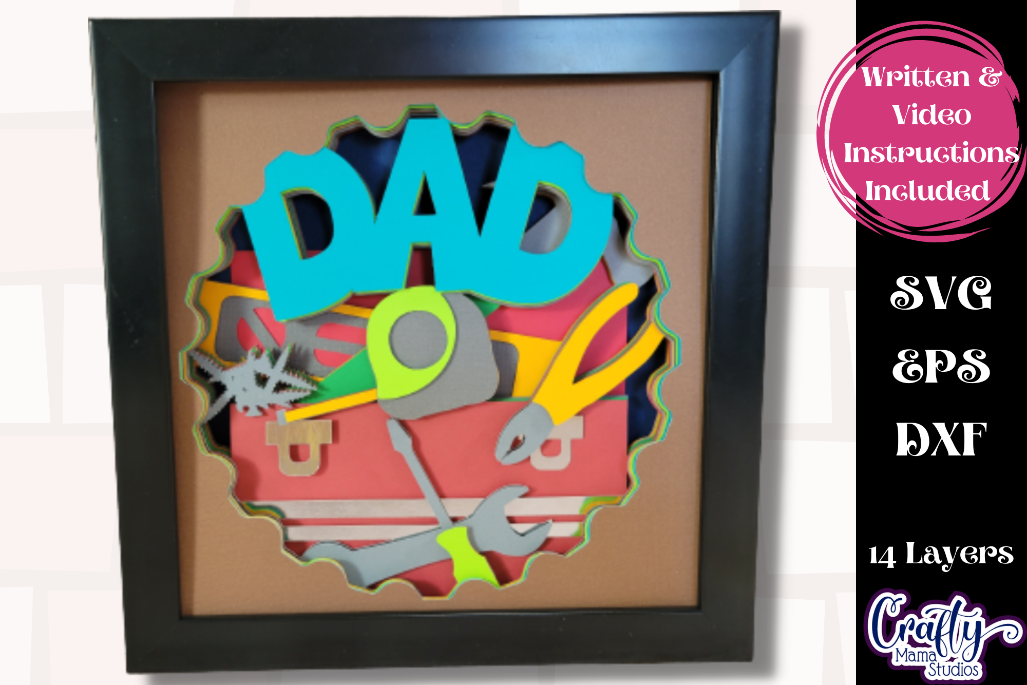 Father's Day Svg Shadow Box, 3D Layered Dad Toolbox SVG By Crafty Mama ...