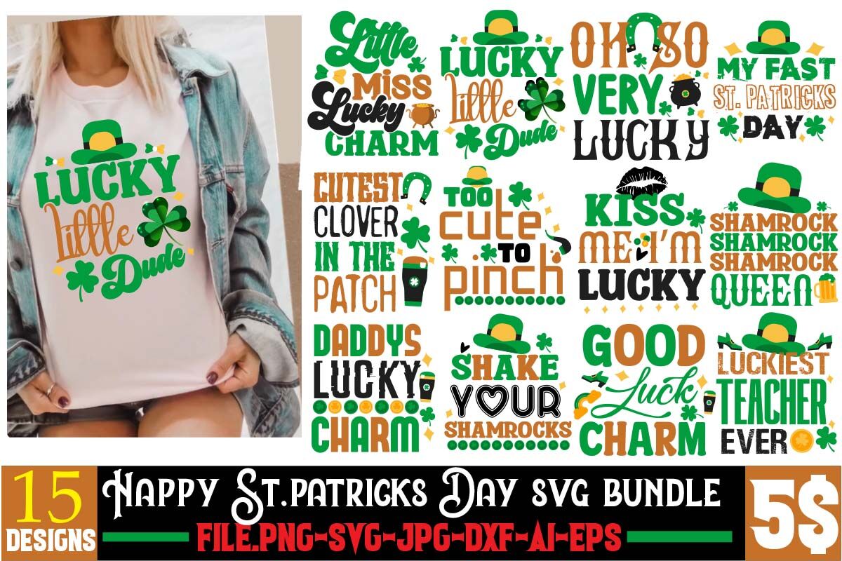 Happy St. Patty's Day SVG files for cutting machines st patrick's day svg  files shamrock svgs