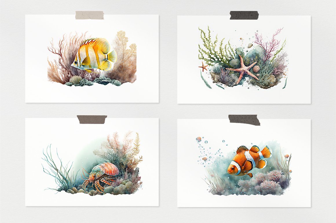 Oceania Watercolor Collection By artsy-fartsy | TheHungryJPEG