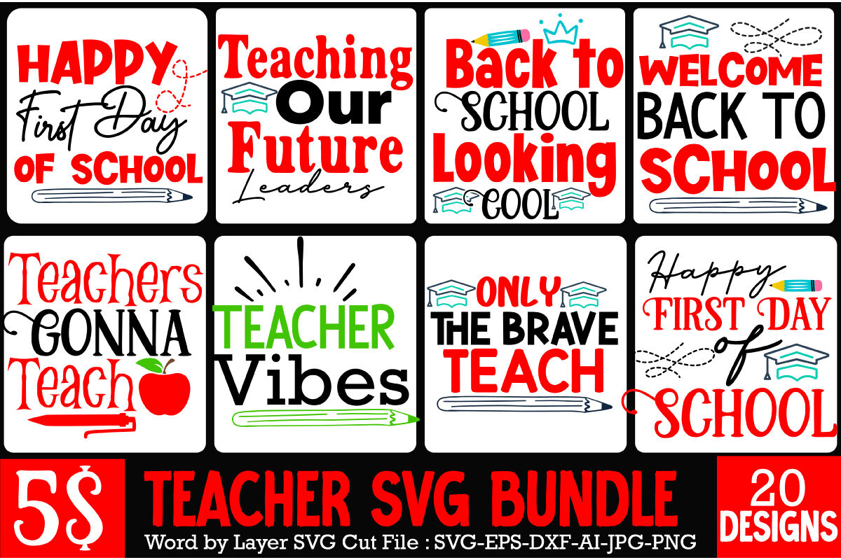 Days of the week svg, Sunday Monday Tuesday Wednesday Thursday Friday  Saturday svg, it takes a big heart to shape little minds SVG, teacher