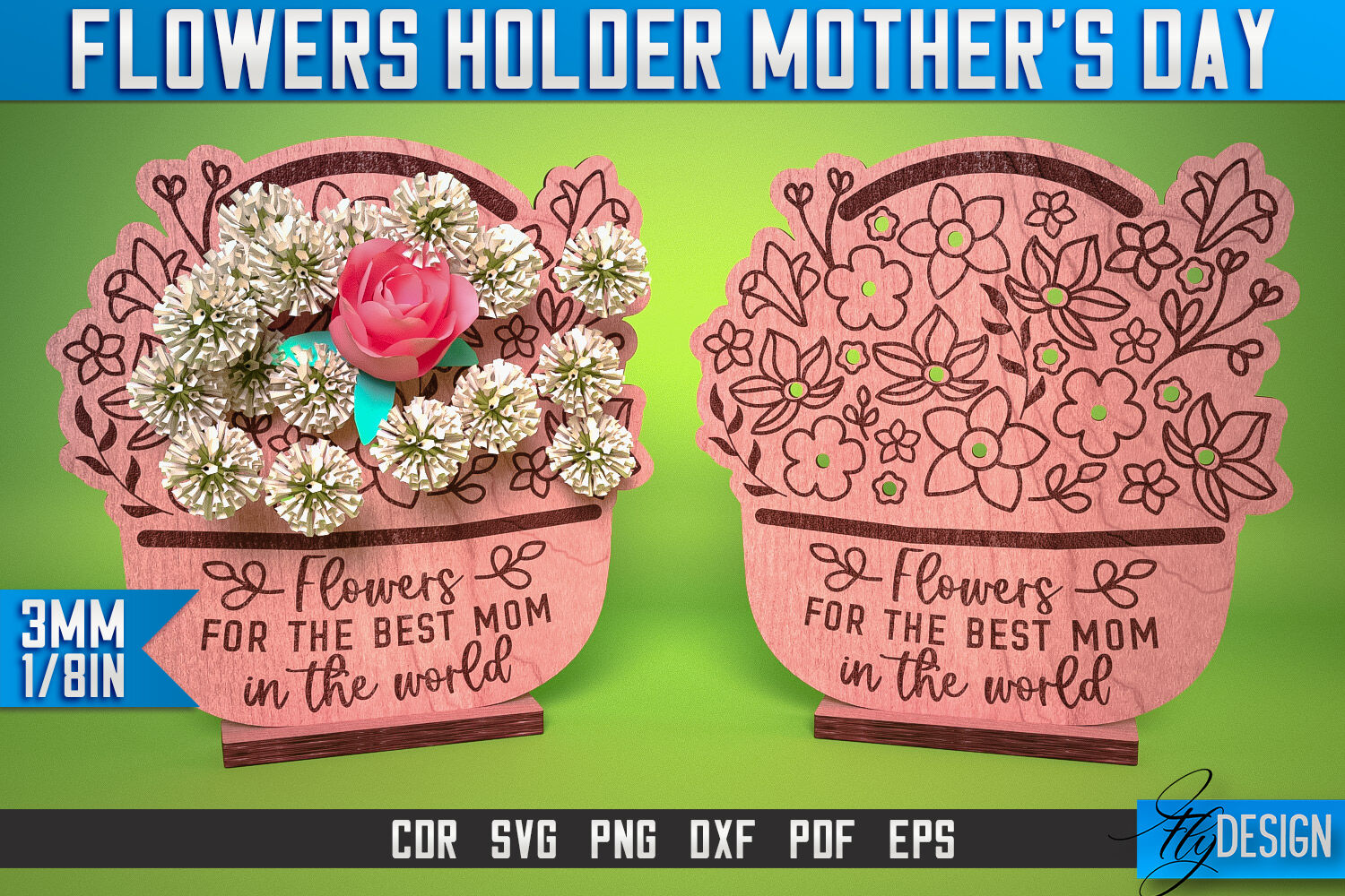 Flowers Holder Mothers Day Laser Cut Svg Mother Laser Cut Svg Design By Fly Design Thehungryjpeg