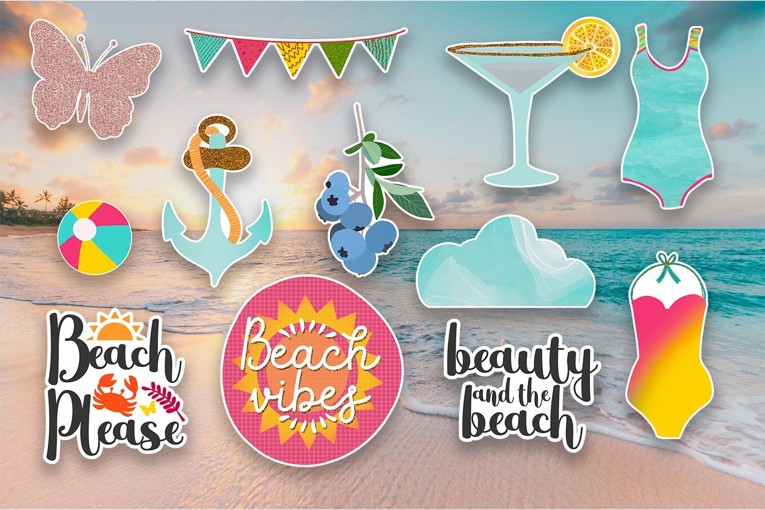 Printable summer stickers - July Stickers By PicPixPic | TheHungryJPEG
