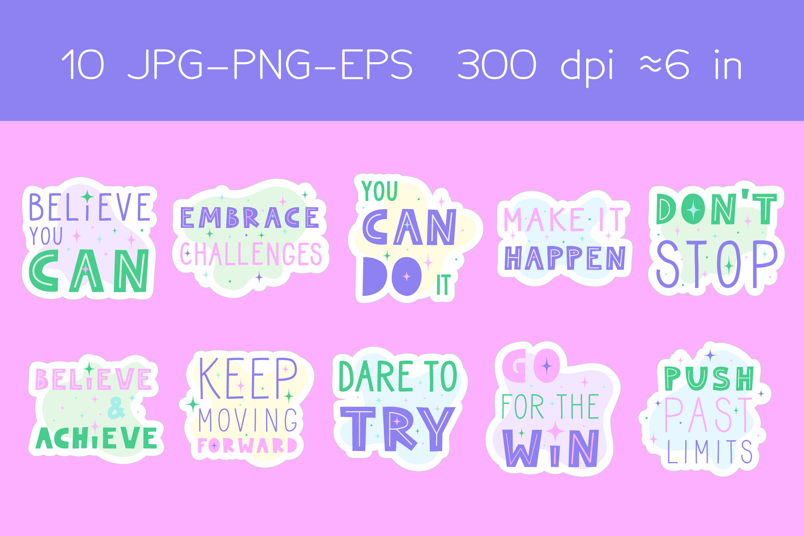 Printable Planner Motivational Quote Stickers Instant Download Png Jpg Svg  Dxf 