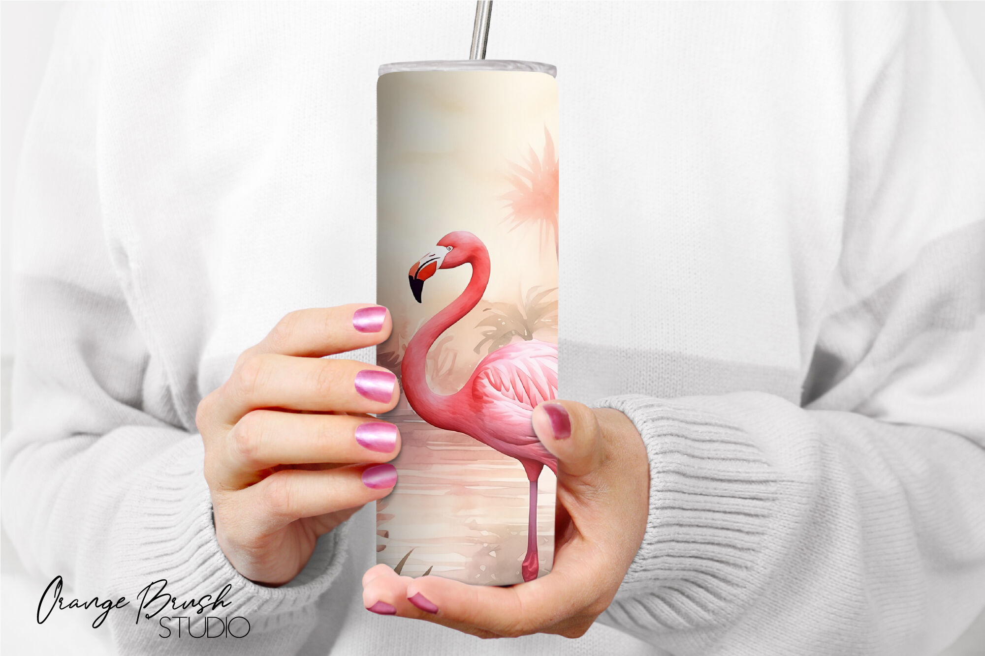 Flamingo tumbler accessories, Flamingo print wraps