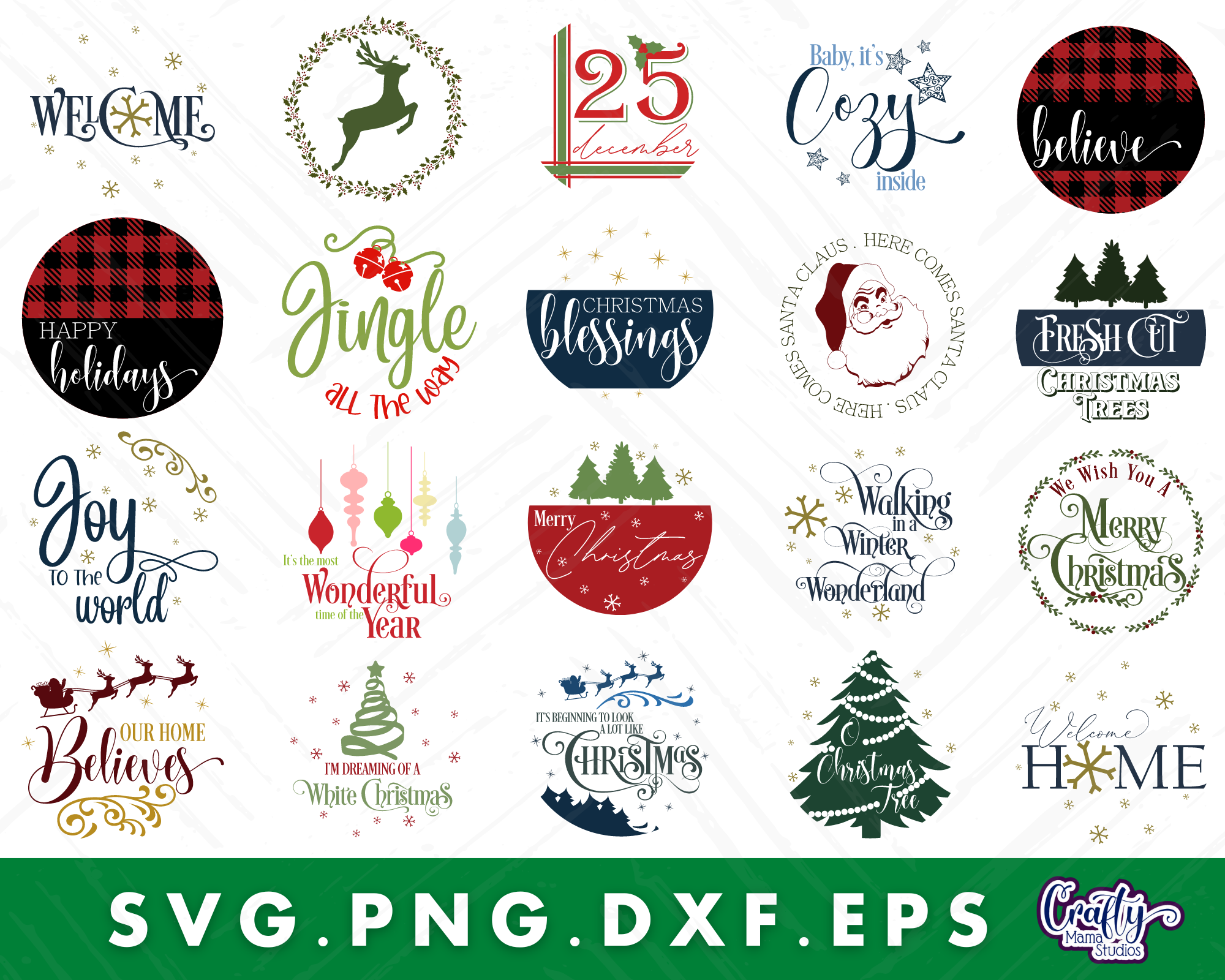 Mega Christmas Svg Bundle | Christmas Door Sign By Crafty Mama Studios ...