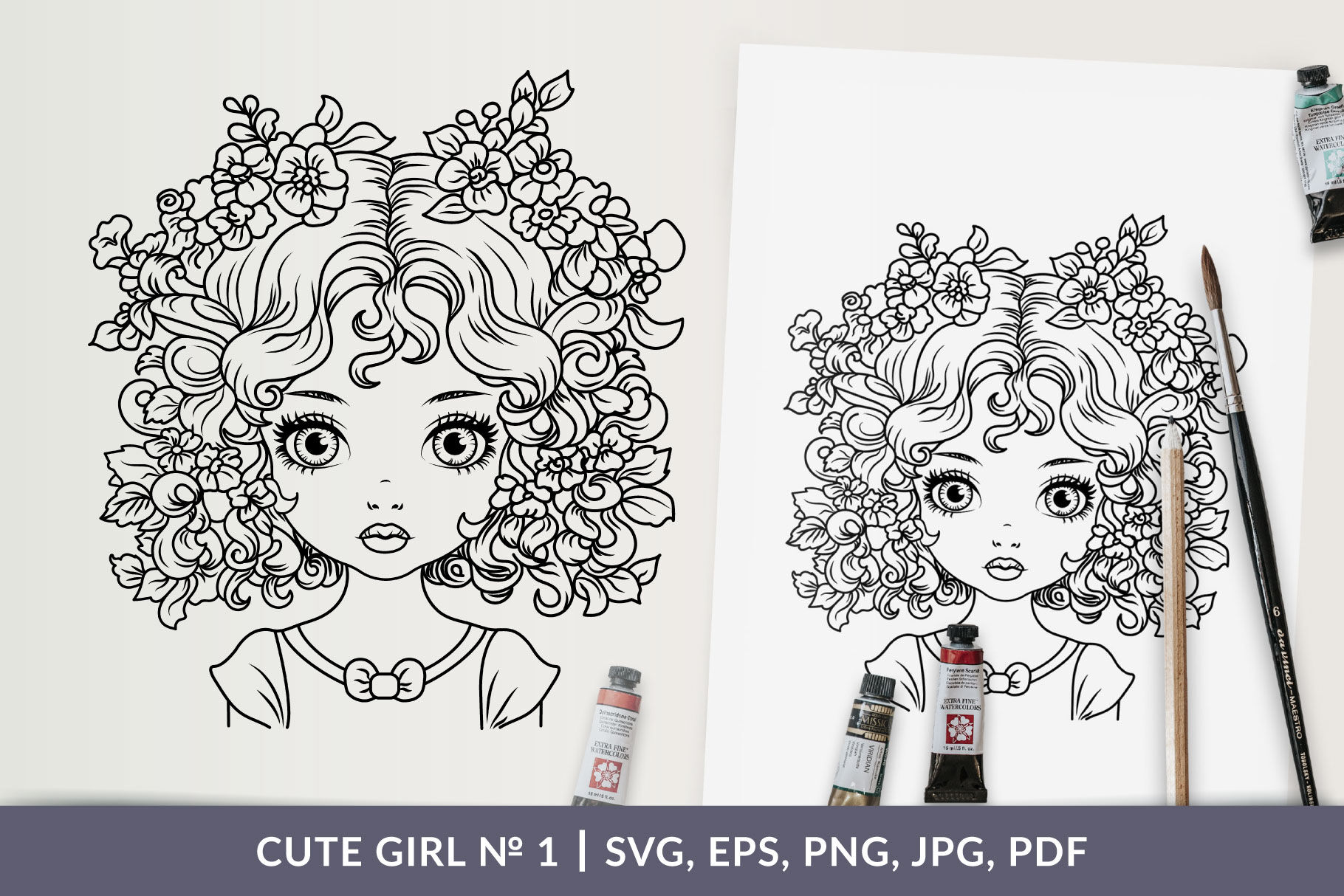 Cute Girl Coloring Pages #3 By Sevrina Art