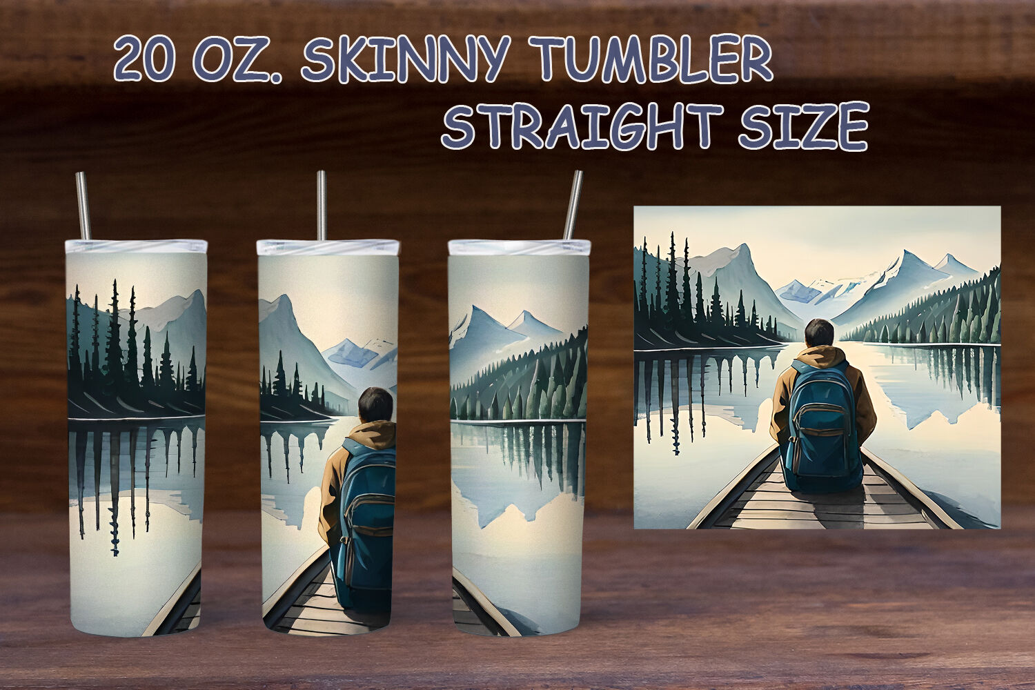 Camping Tumbler Wrap Sublimation, 20 oz Skinny Tumbler