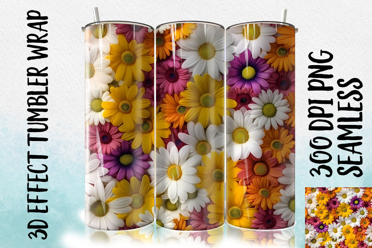 3D Daisy Flower Tumbler