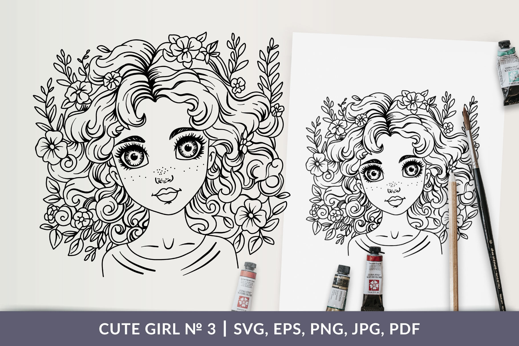 Cute Girl Coloring Pages #3 By Sevrina Art