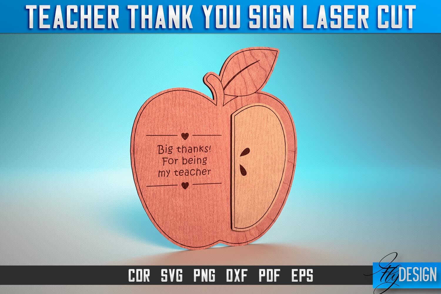 Thank You Teacher Sign Laser Cut SVG | Teacher Laser Cut SVG Design ...