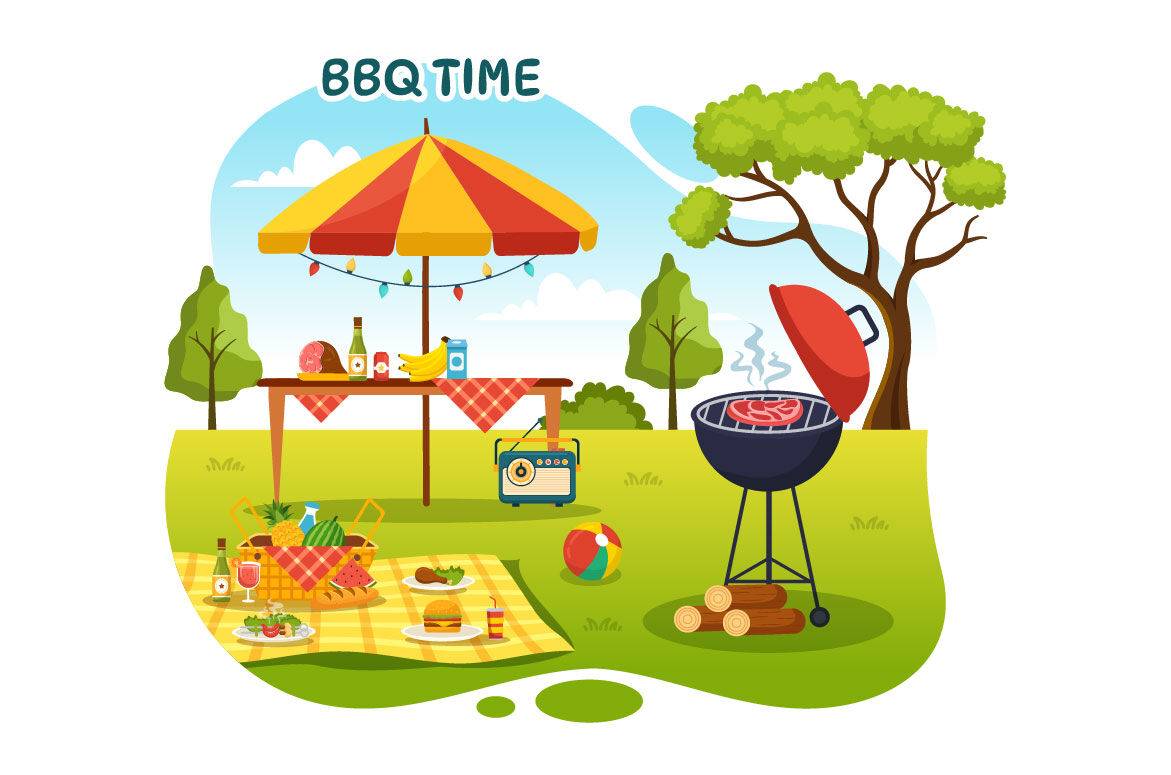 Premium Vector  Barbecue grill set barbecue grill illustration