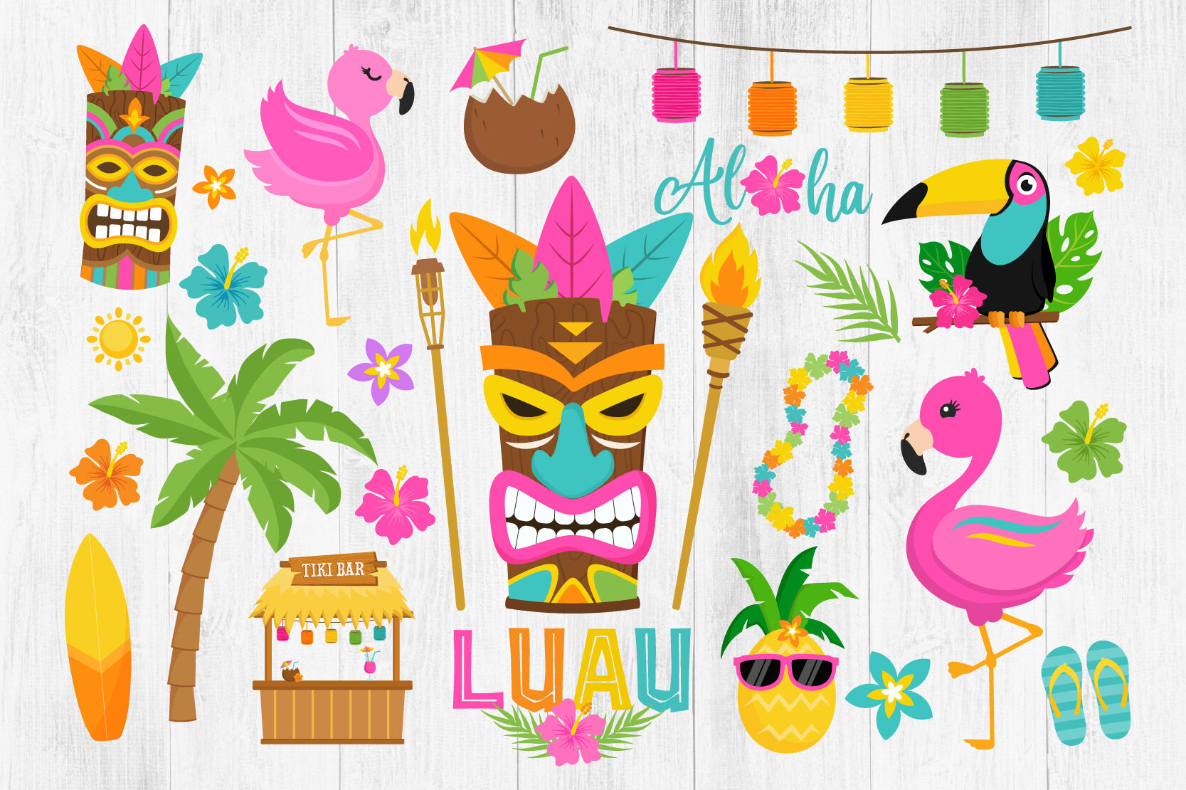 hawaiian luau clip art free