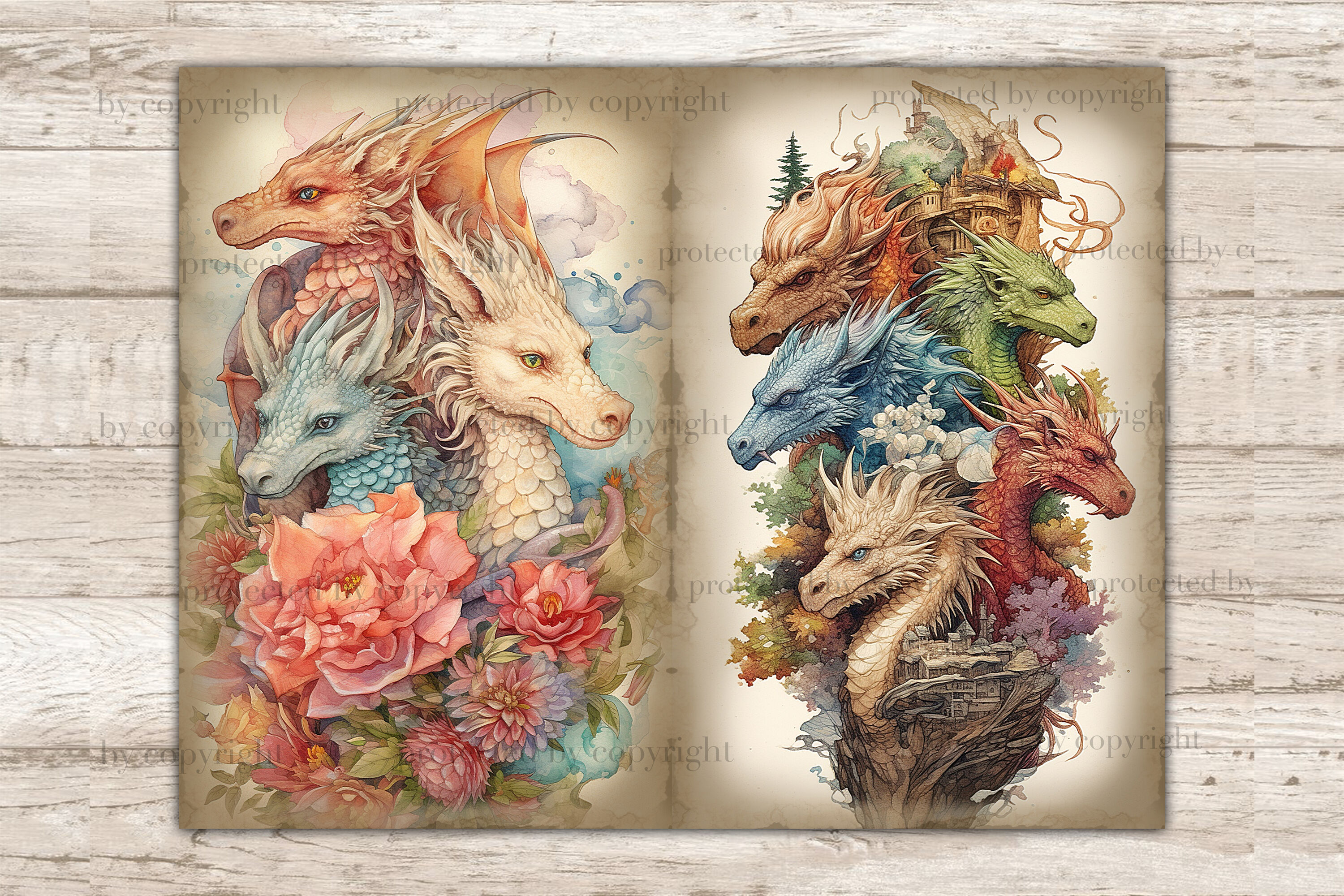 Dragon Collage sketchbook cover is FINISHED by HollyRoseBriar on DeviantArt