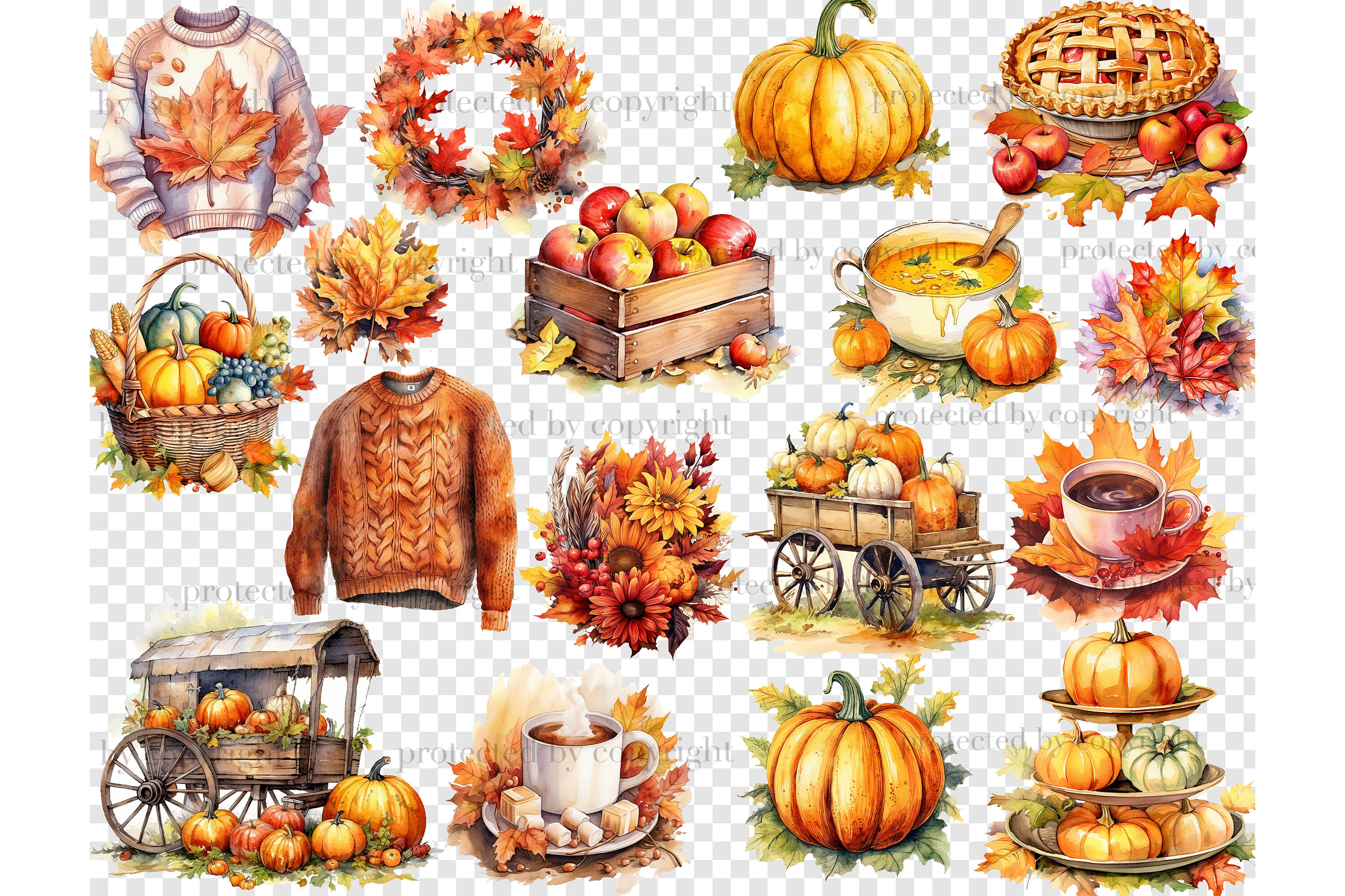 Premium Vector  Autumn cozy seamless pattern with pumpkin pie