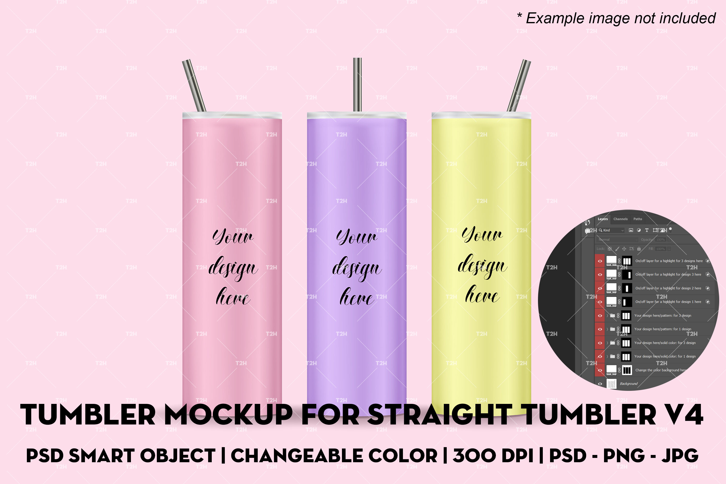 Tumbler mockup for straight tumbler V4 By Thai Thanh Hieu | TheHungryJPEG