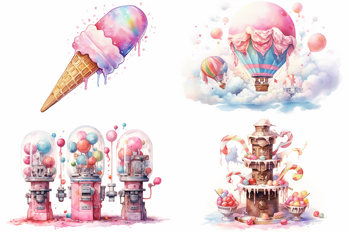 Candy Land Watercolor Collection By artsy-fartsy | TheHungryJPEG