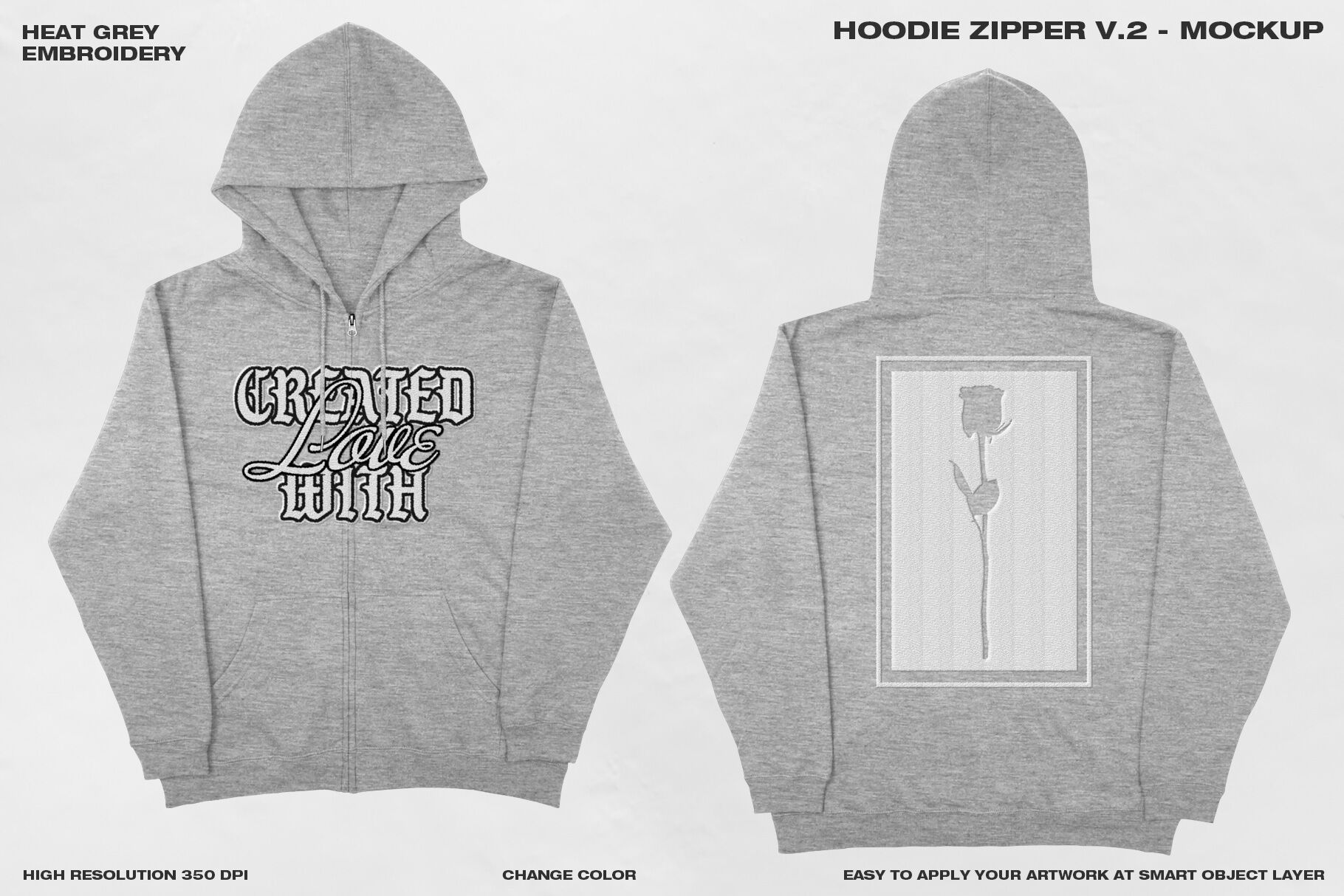 Hoodie Zipper V.2 - Mockup By daldsgh | TheHungryJPEG